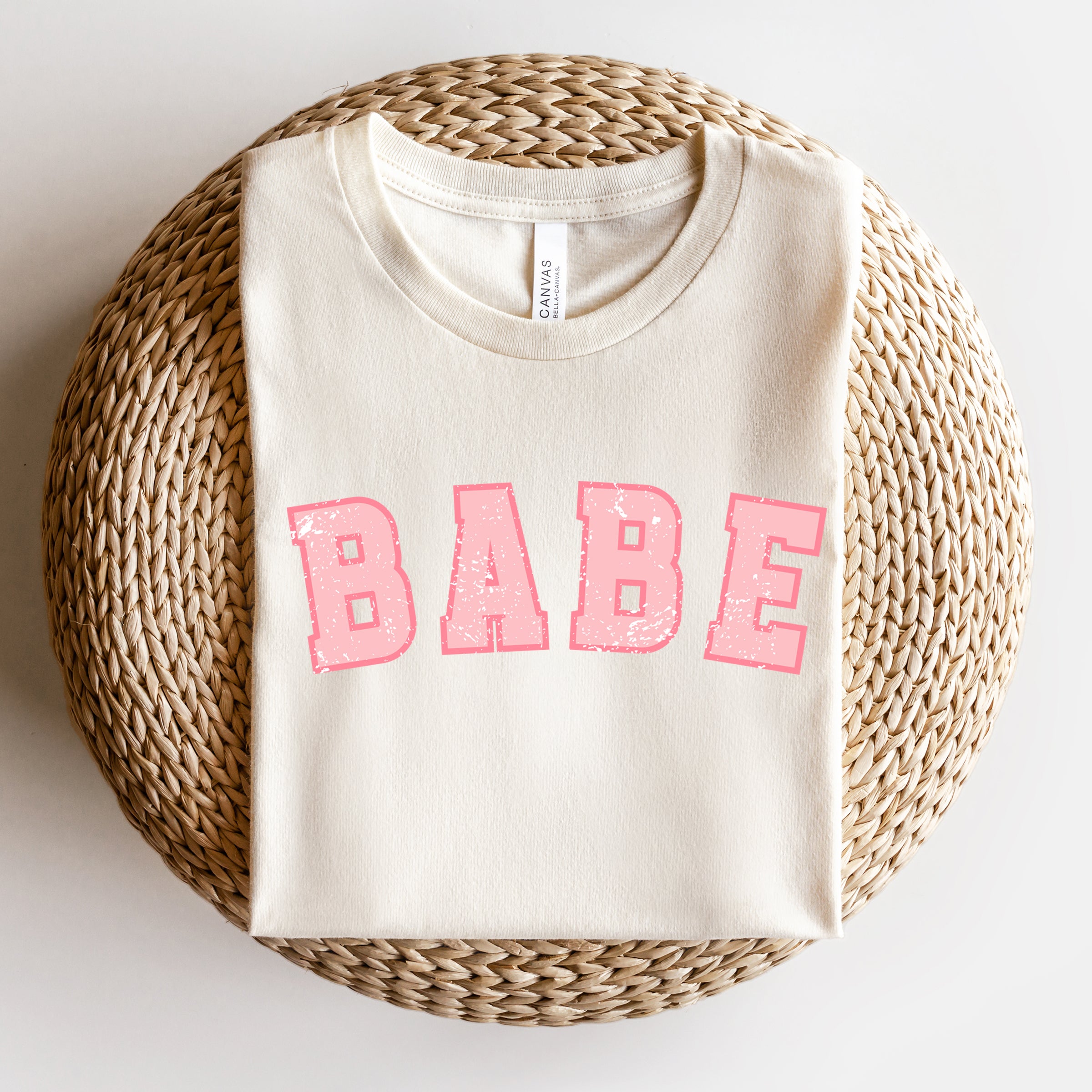 Pink Varsity Babe | Short Sleeve Crew Neck