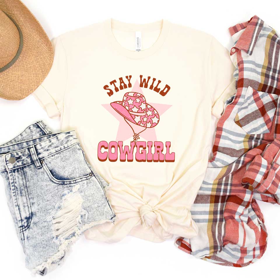 Stay Wild Cowgirl Hat | Short Sleeve Graphic Tee