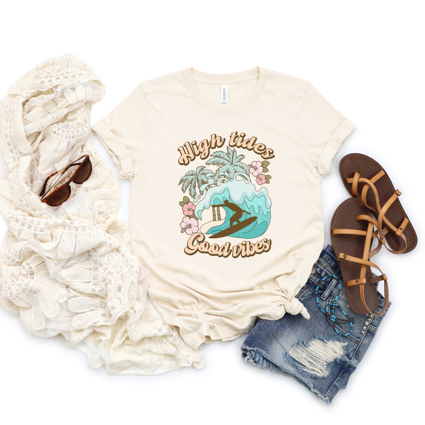 High Tides and Good Vibes Wave | Short Sleeve Crew Neck