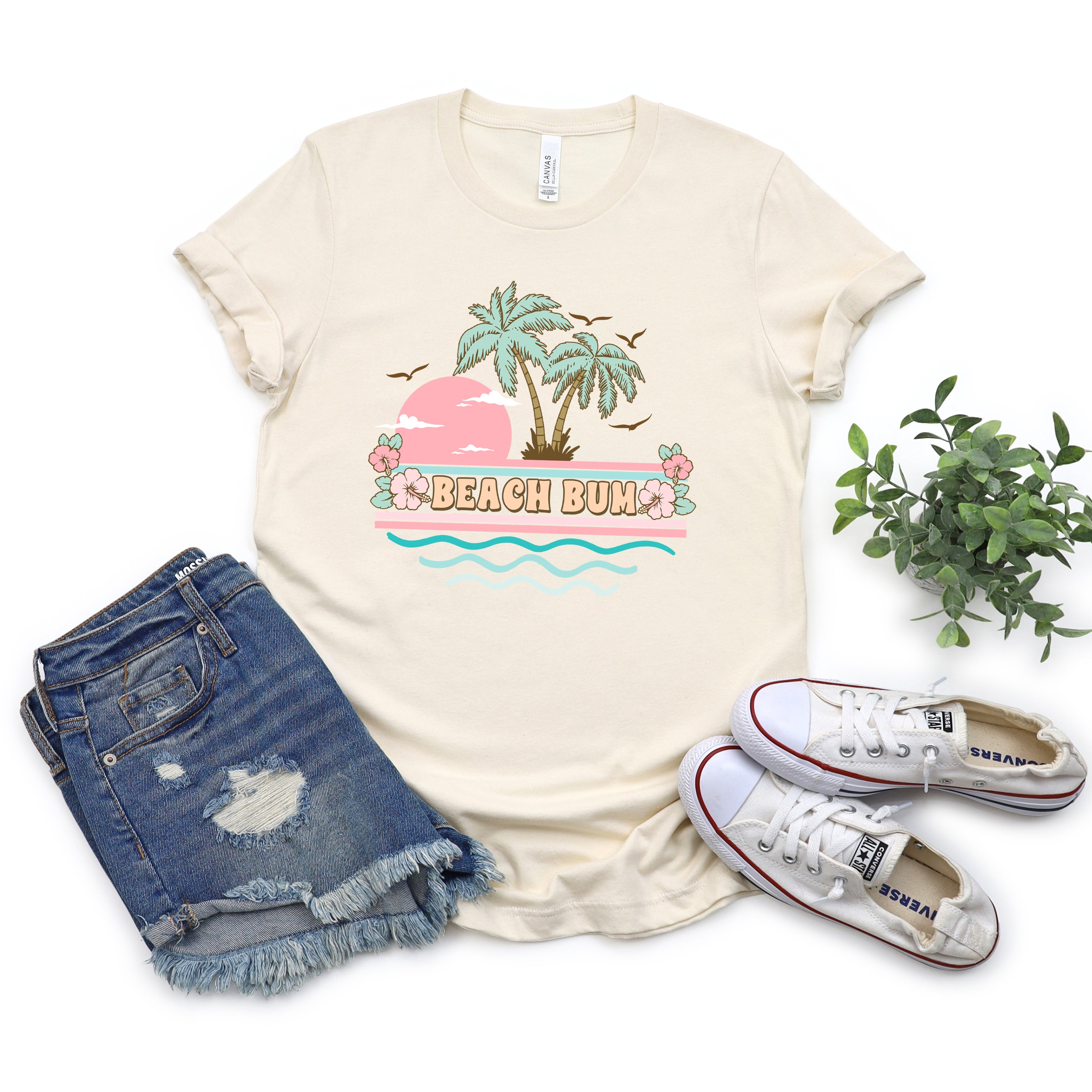 Beach Bum Stripes | Short Sleeve Crew Neck