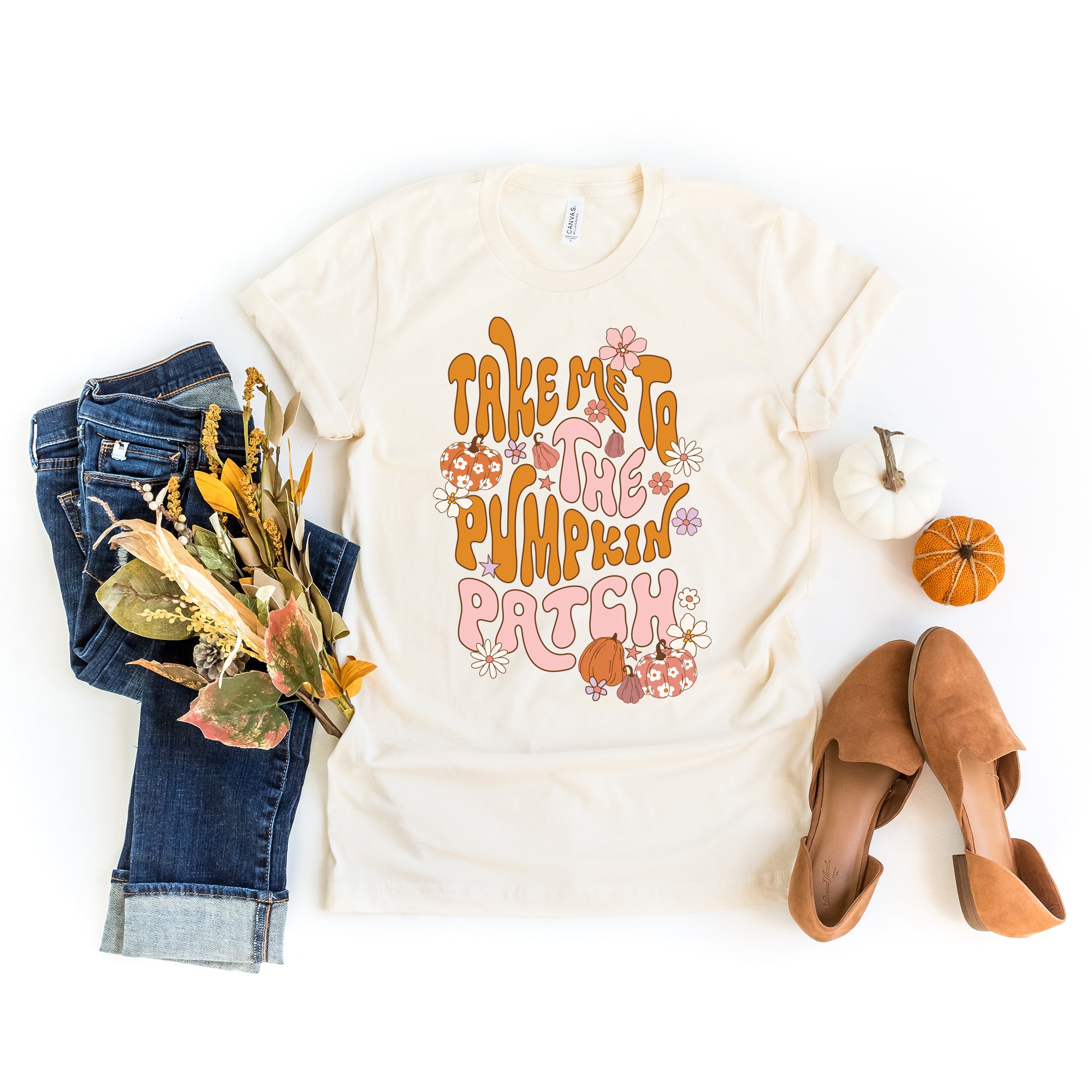 Take Me To The Pumpkin Patch Flowers | Short Sleeve Crew Neck