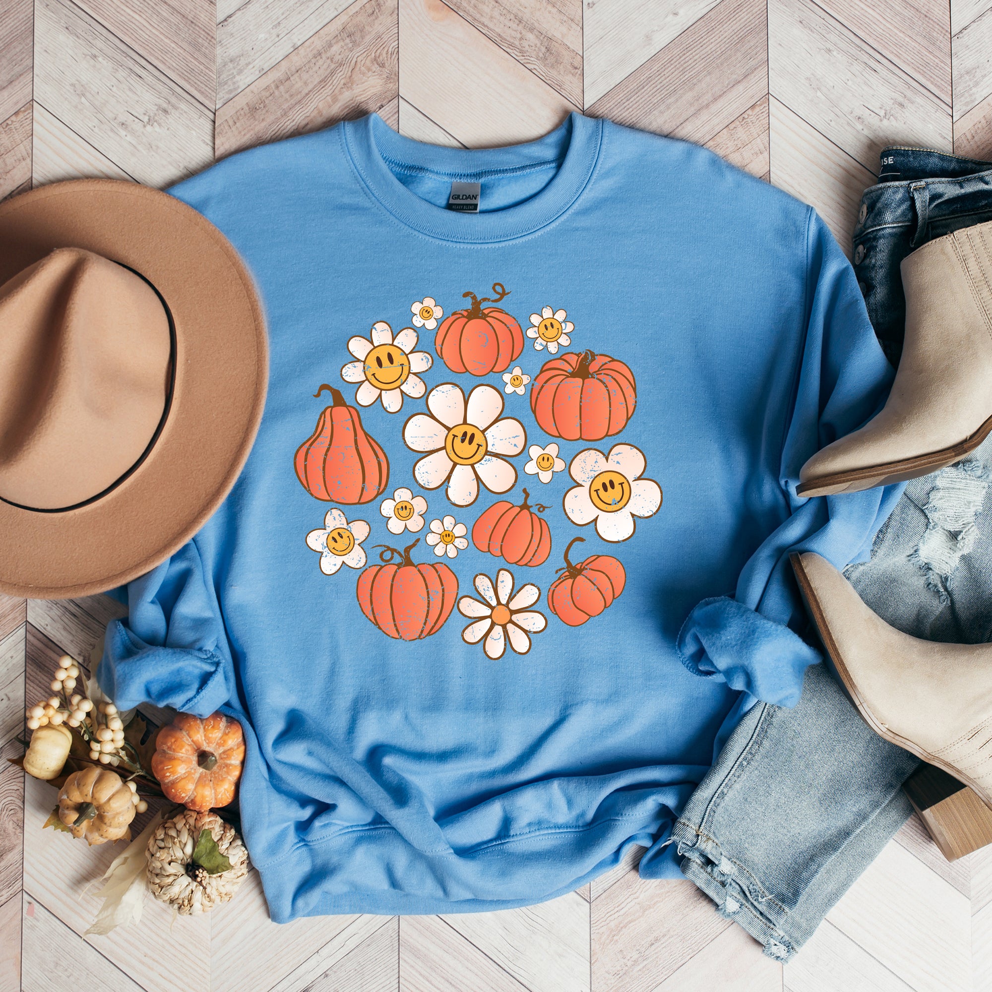 Circle Pumpkin Flowers | Sweatshirt