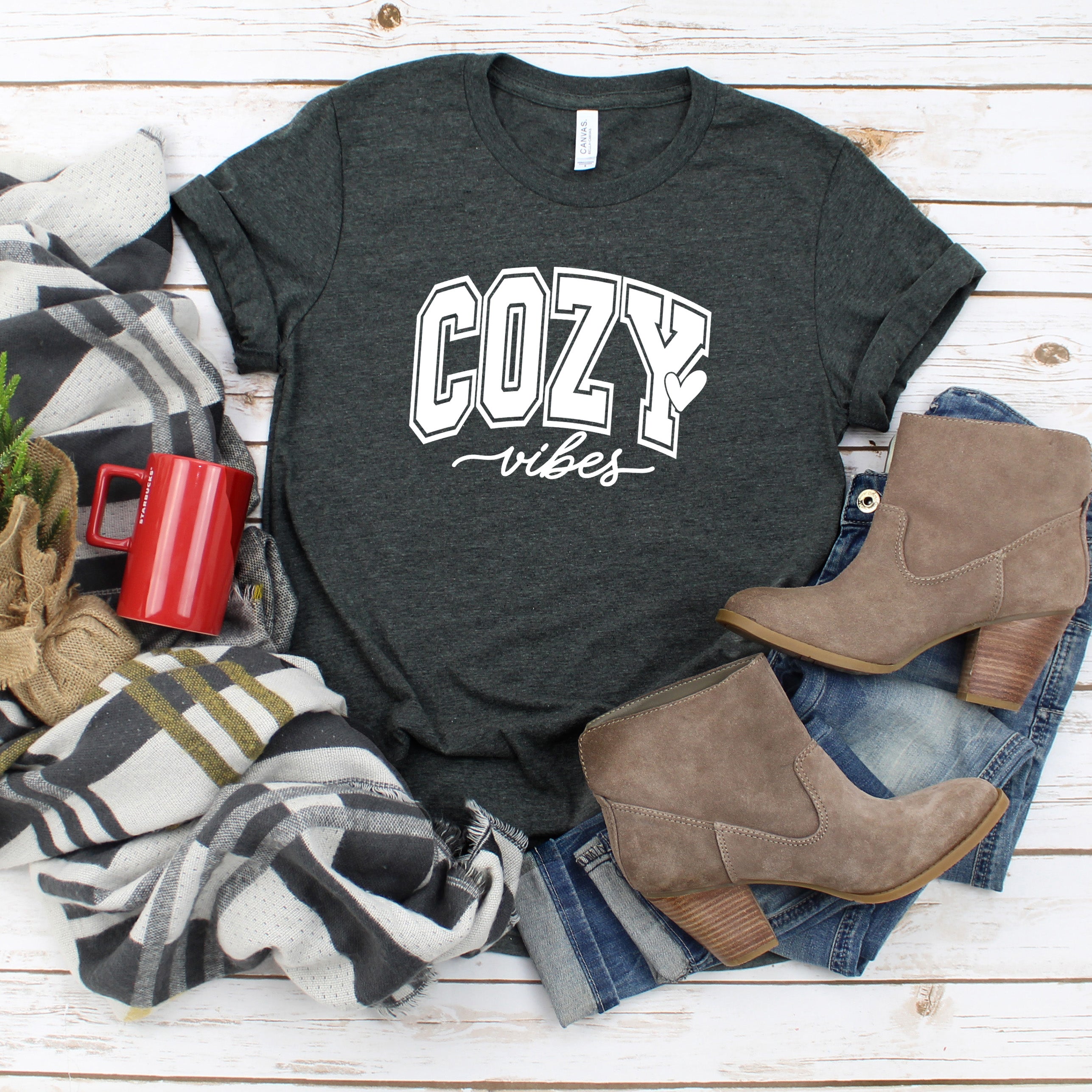 Cozy Vibes Bold | Short Sleeve Crewneck