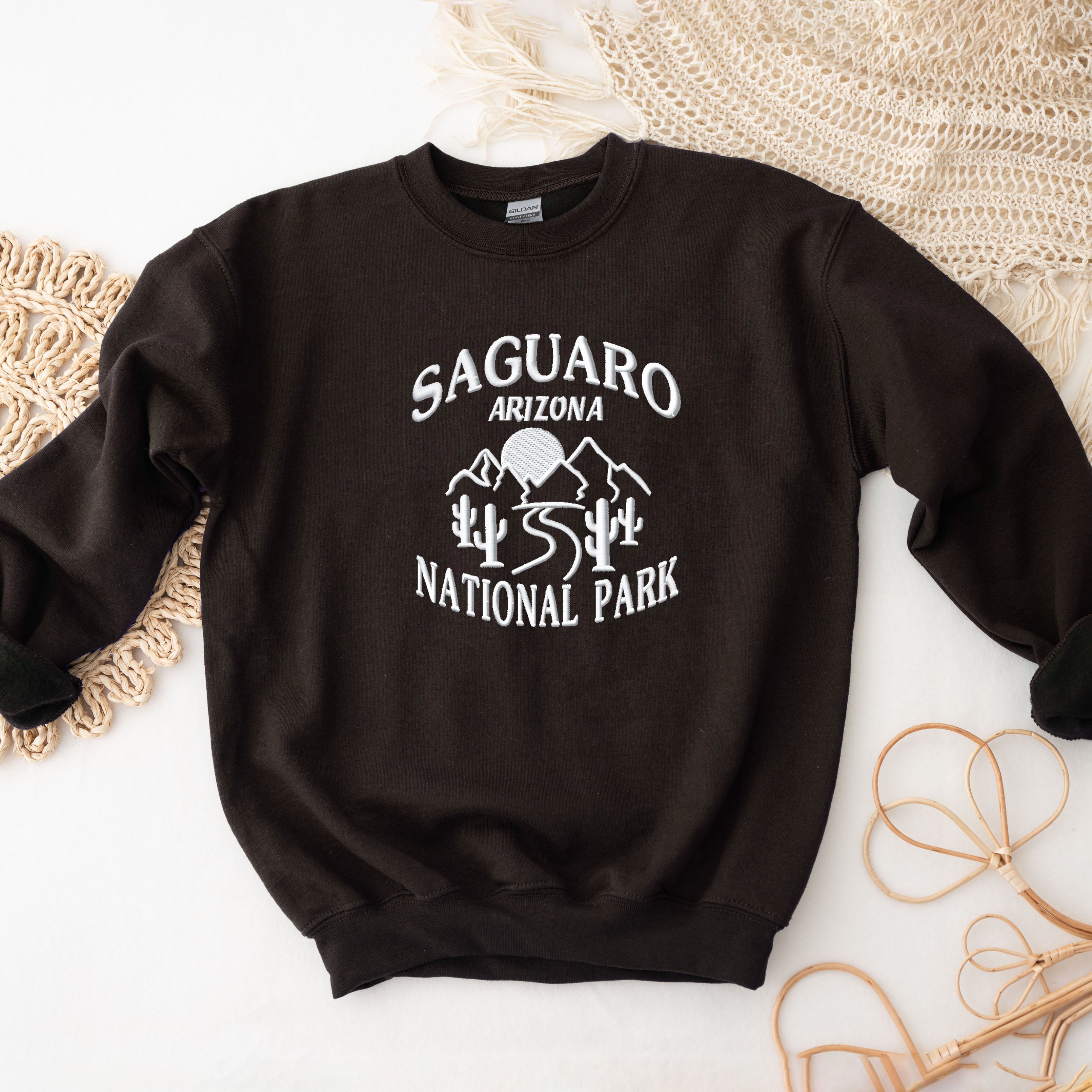 Embroidered Saguaro Arizona | Sweatshirt