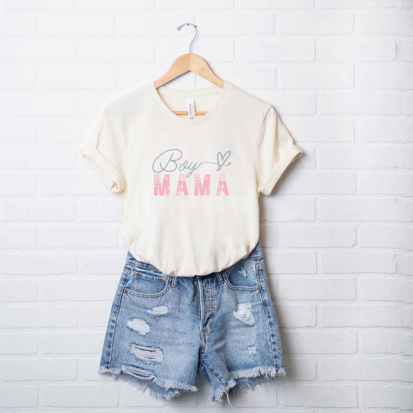 Boy Mama Heart Colorful | Short Sleeve Graphic Tee