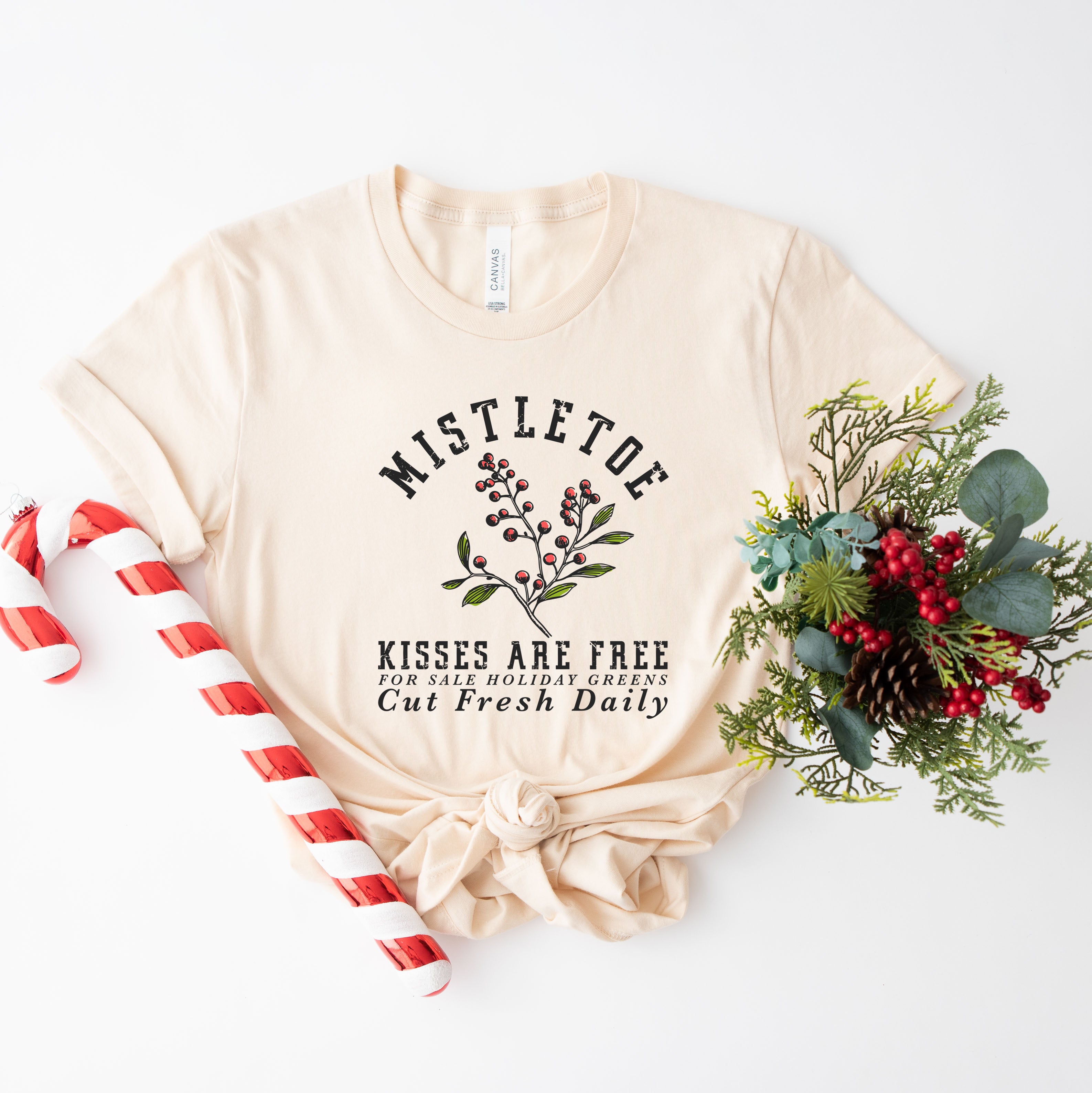 Mistletoe Kisses are Free | Short Sleeve Crewneck