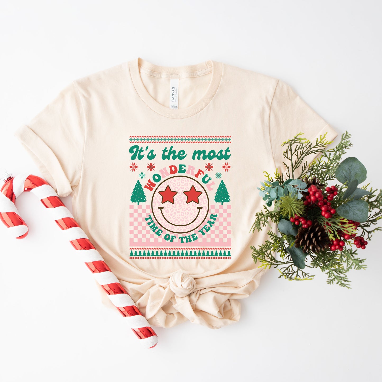 The Most Wonderful Time Smiley | Short Sleeve Crew Neck