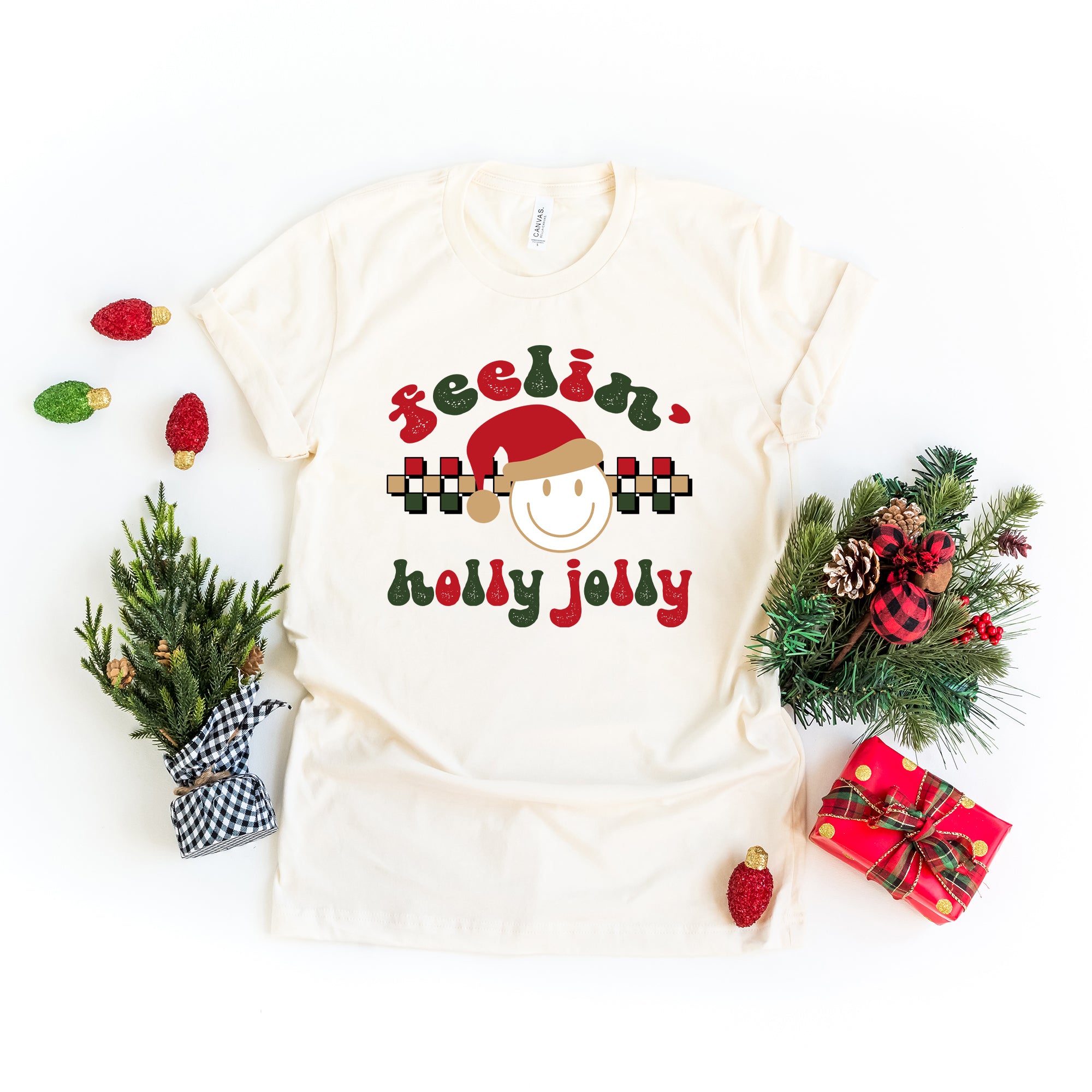 Feelin' Holly Jolly | Short Sleeve Crew Neck