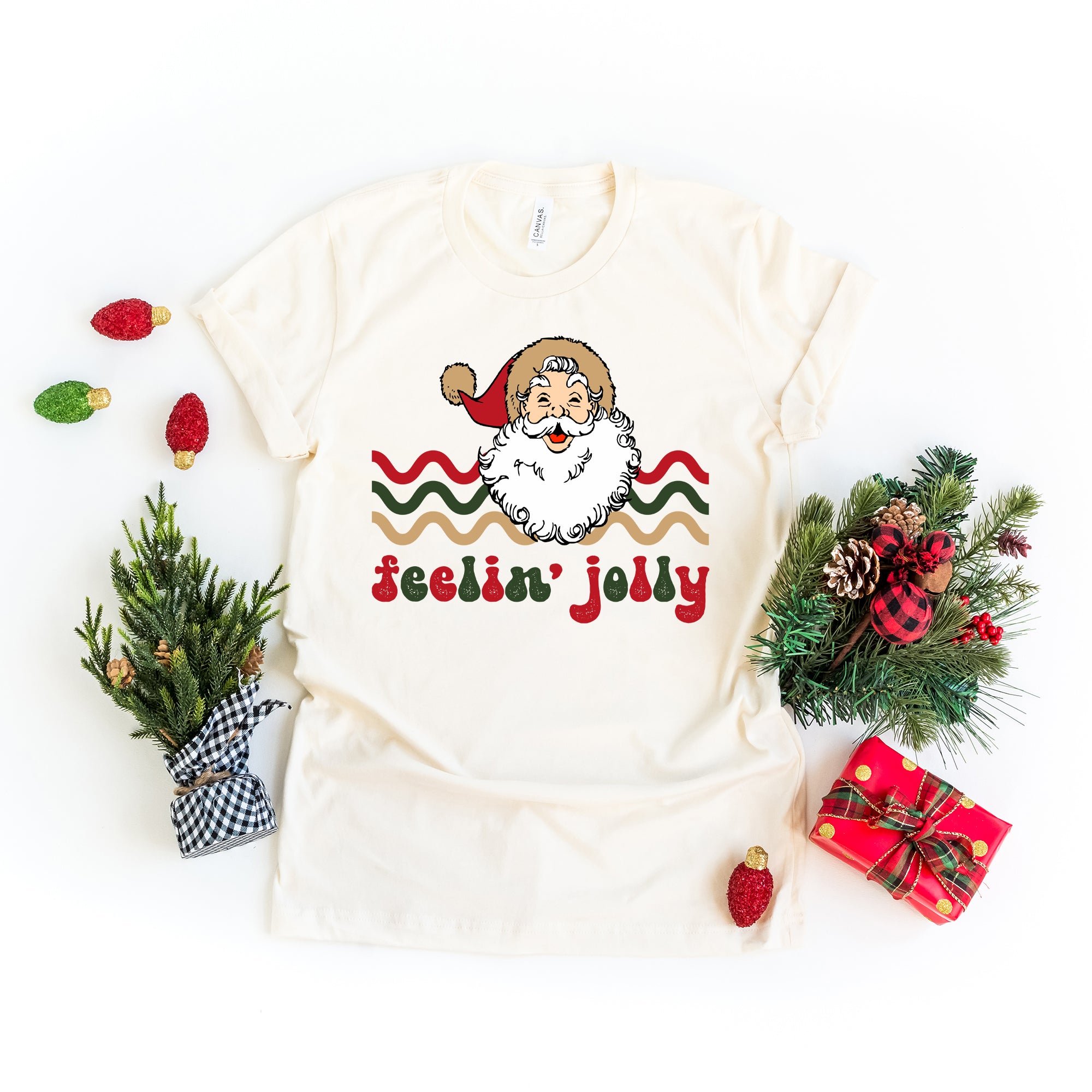 Feelin' Jolly Stripes | Short Sleeve Crew Neck