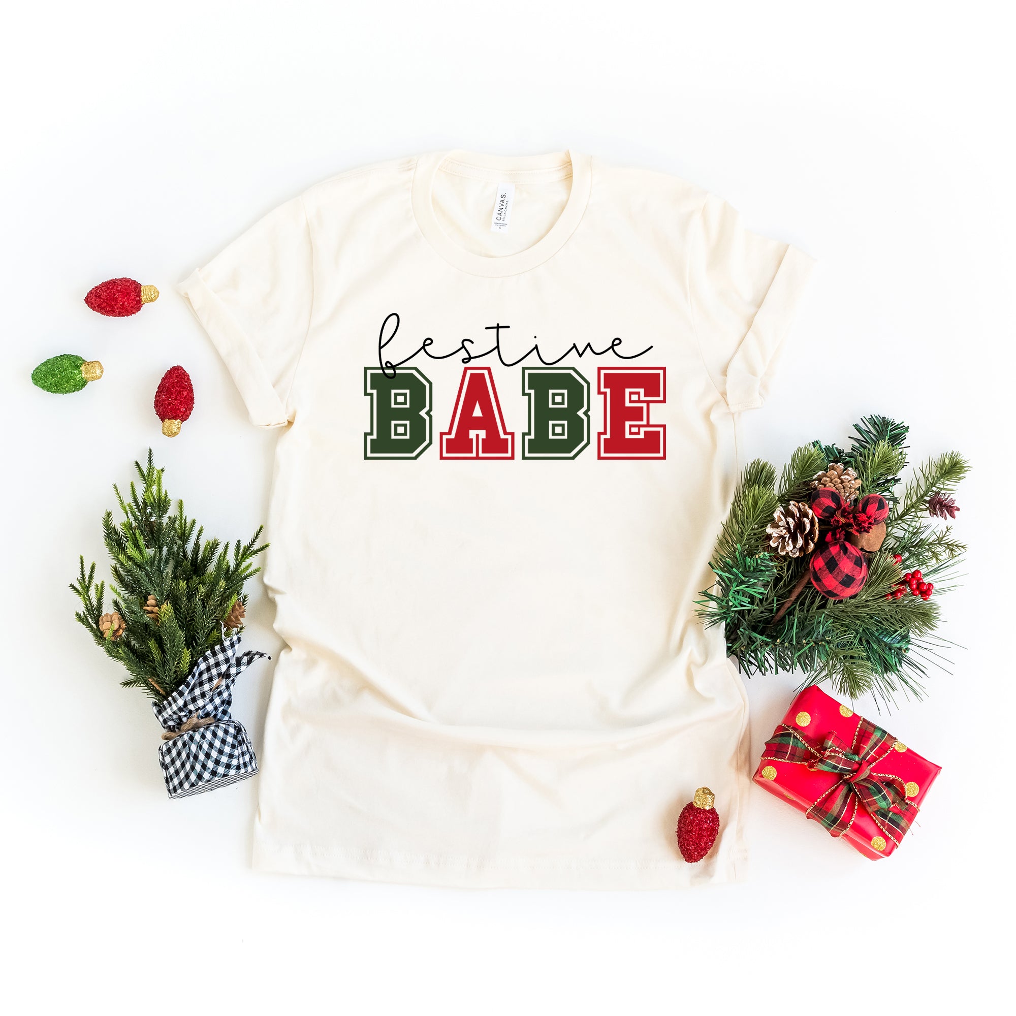 Festive Babe | Short Sleeve Crew Neck