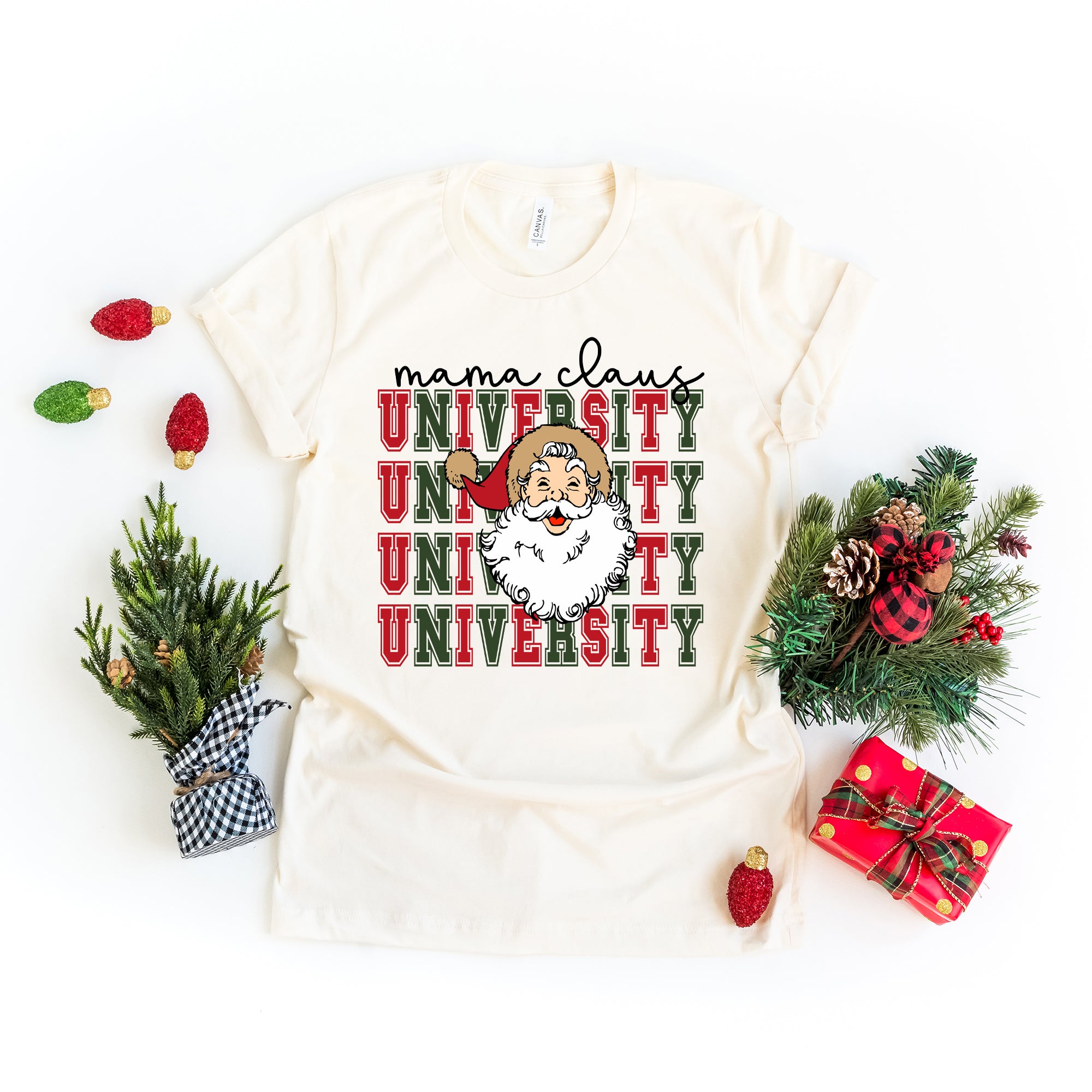 Mama Claus University Santa | Short Sleeve Crew Neck