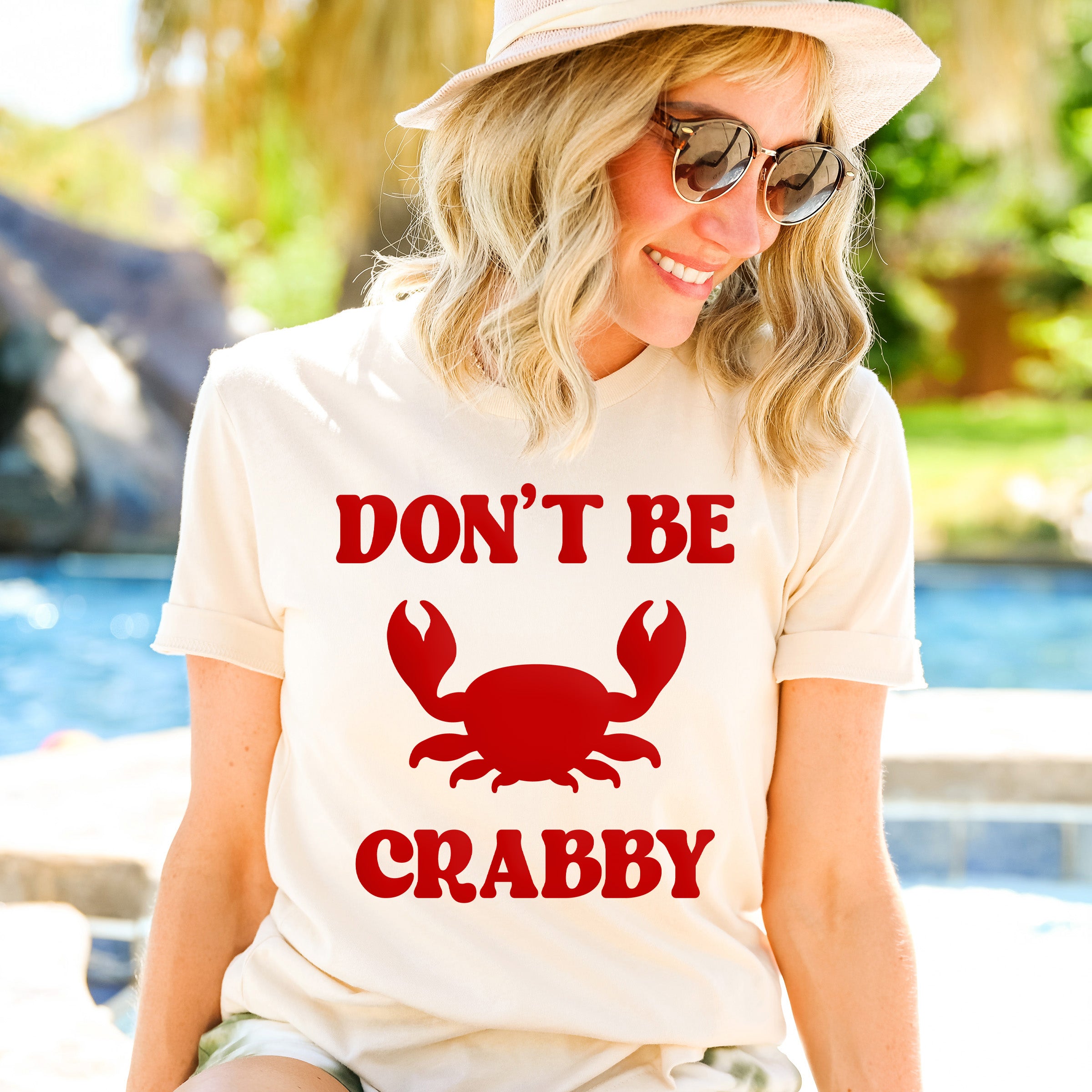 Don't Be Crabby Puff Print | Short Sleeve Crew Neck