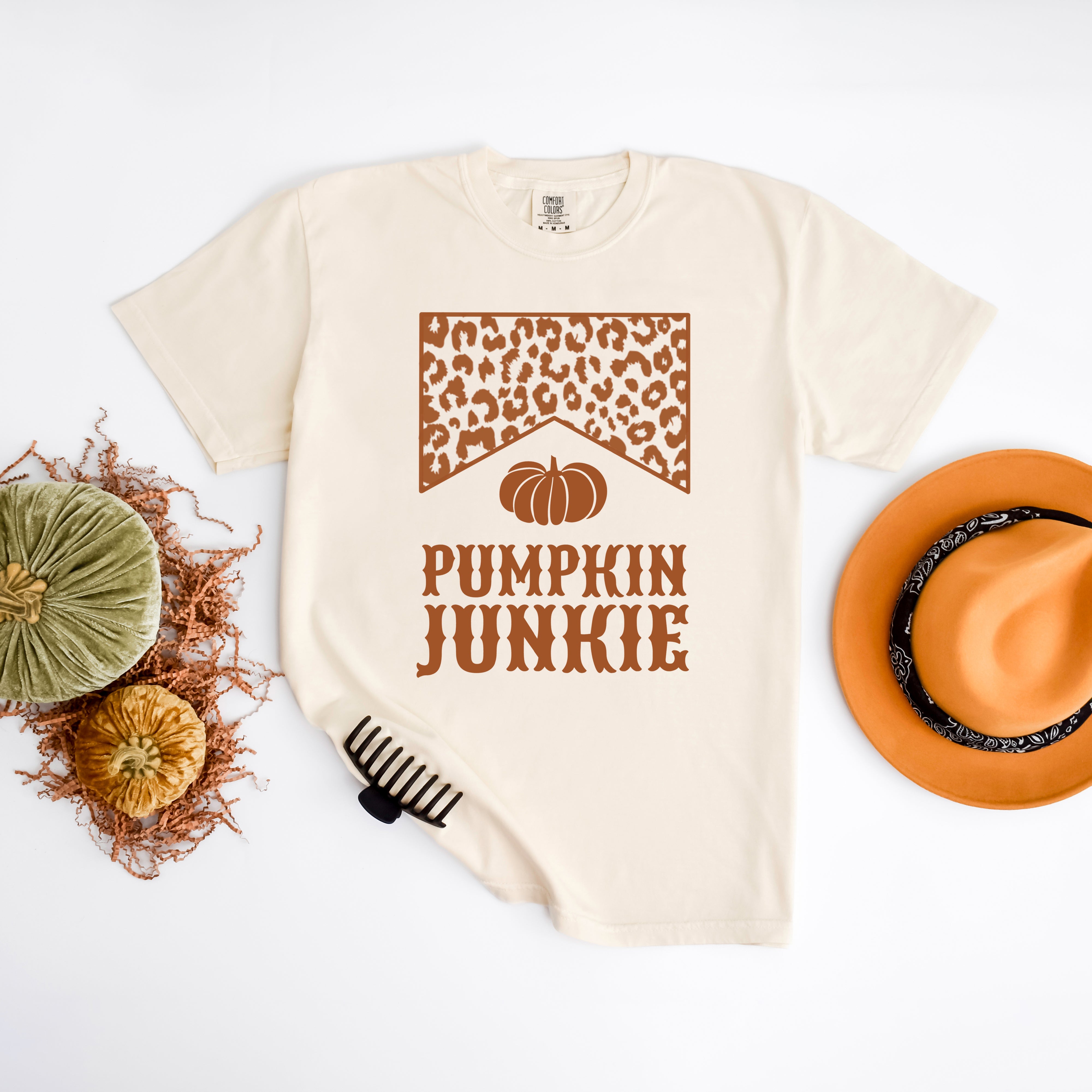 Leopard Pumpkin Junkie | Garment Dyed Tee