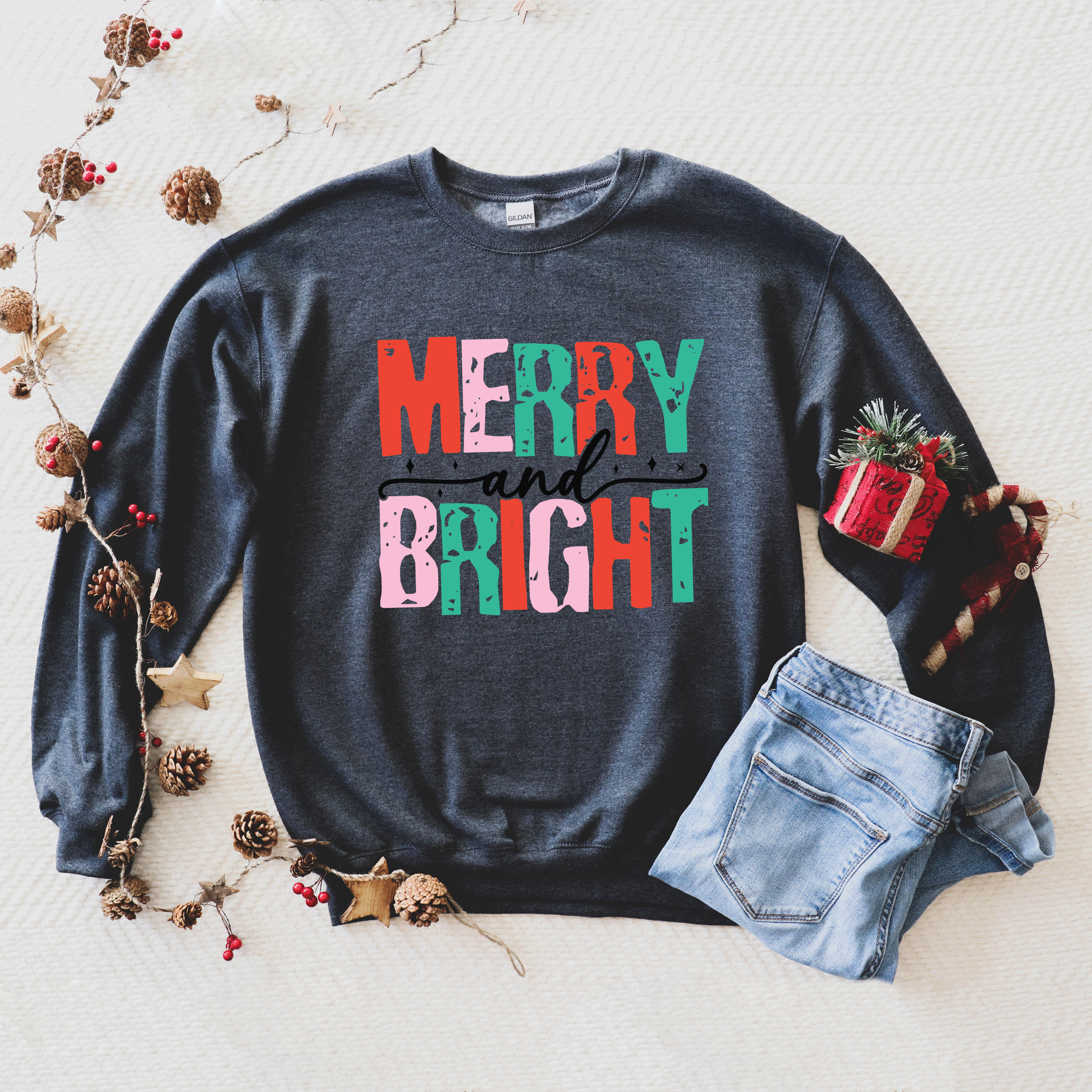 Merry and Bright Colorful | Sweatshirt