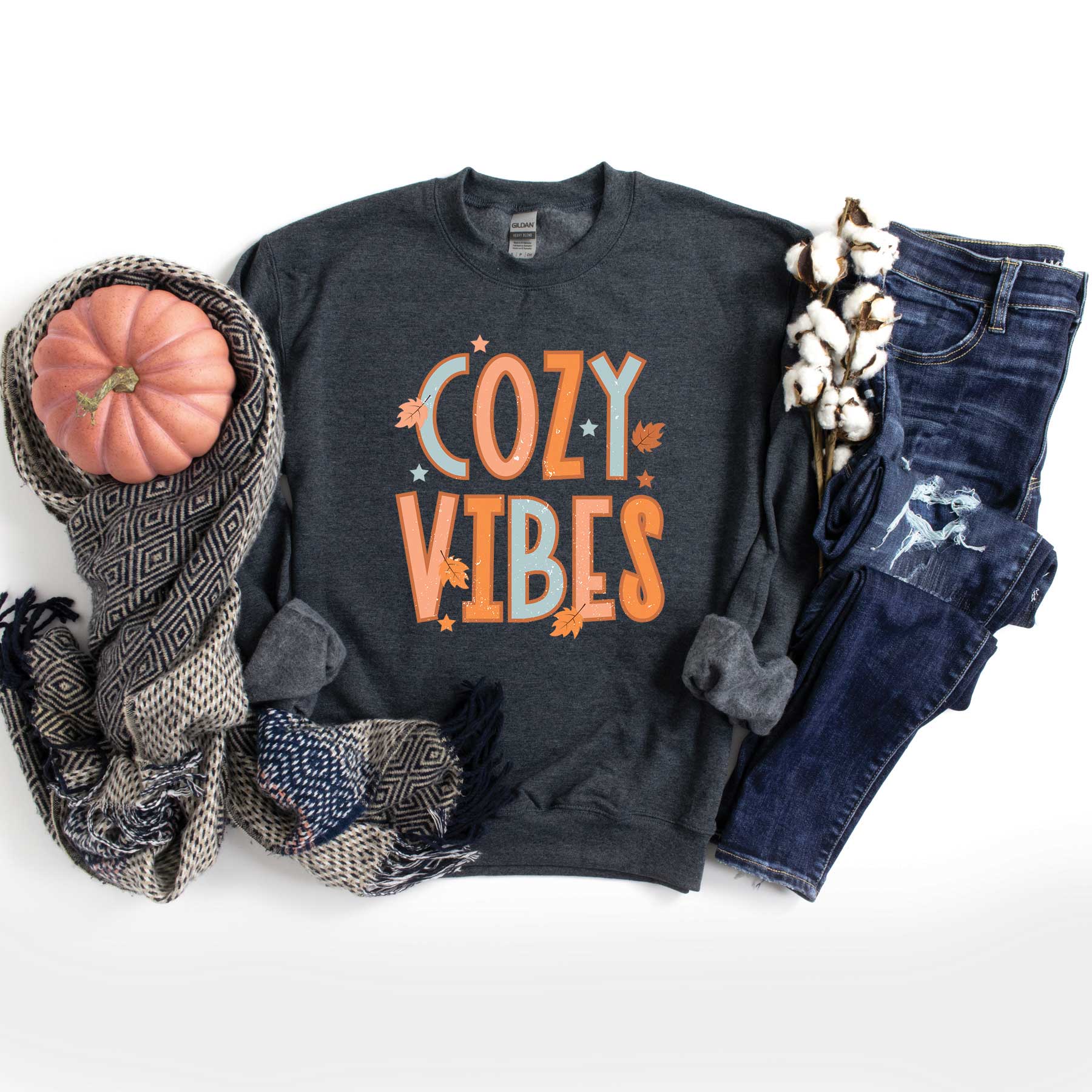 Cozy Vibes Distressed | Sweatshirt