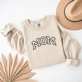 Embroidered Mom Varsity Outline | Sweatshirt