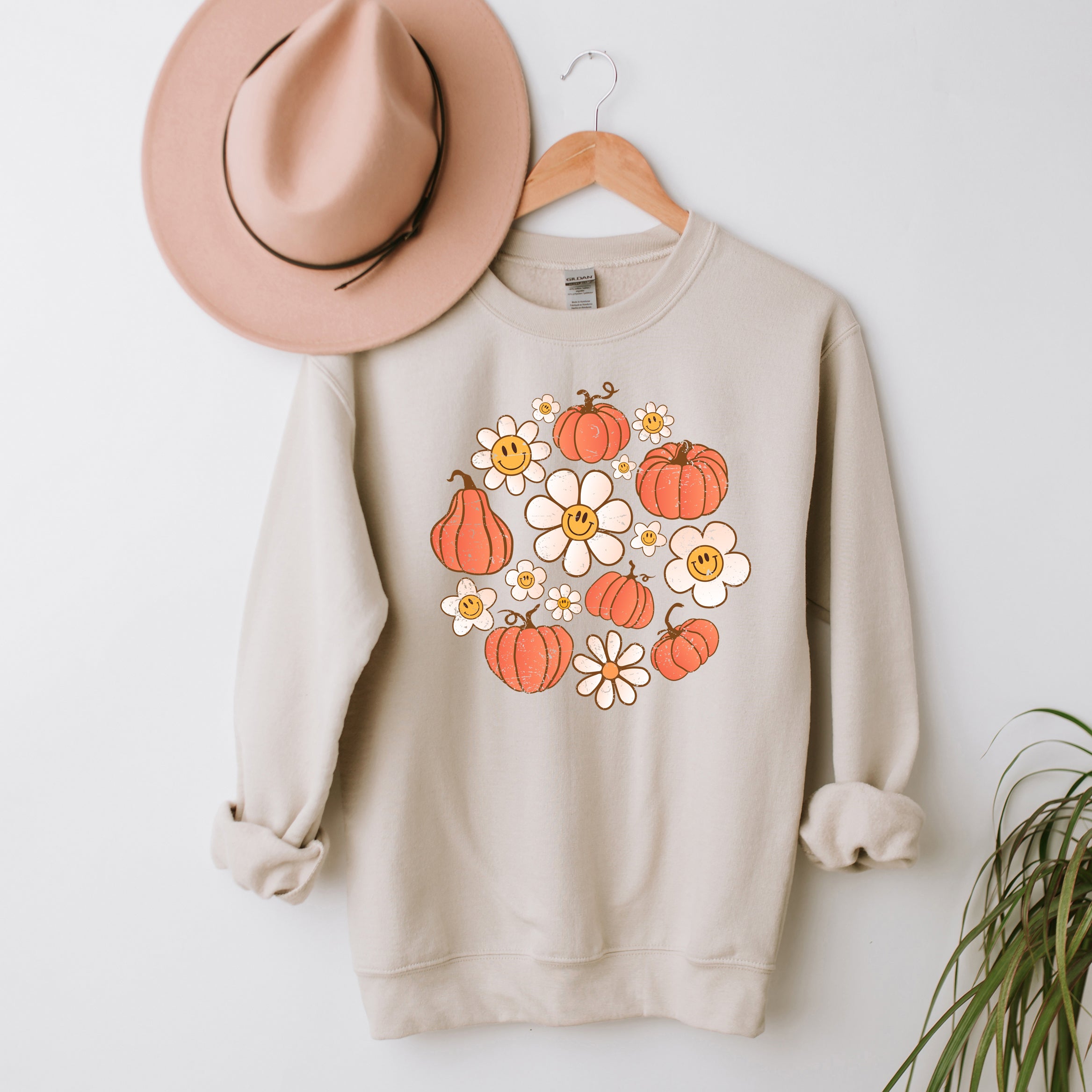 Circle Pumpkin Flowers | Sweatshirt