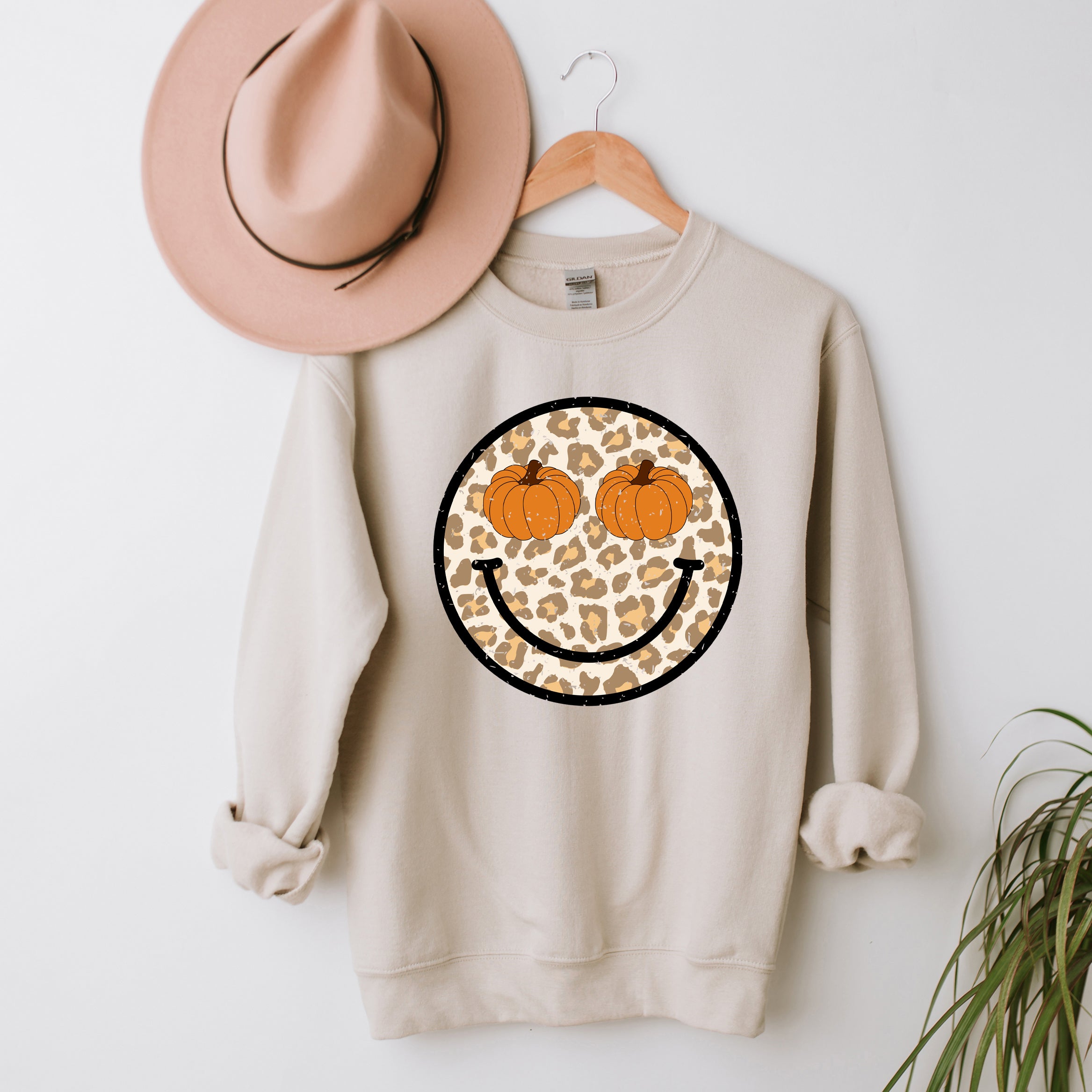 Pumpkin Leopard Smiley | Sweatshirt