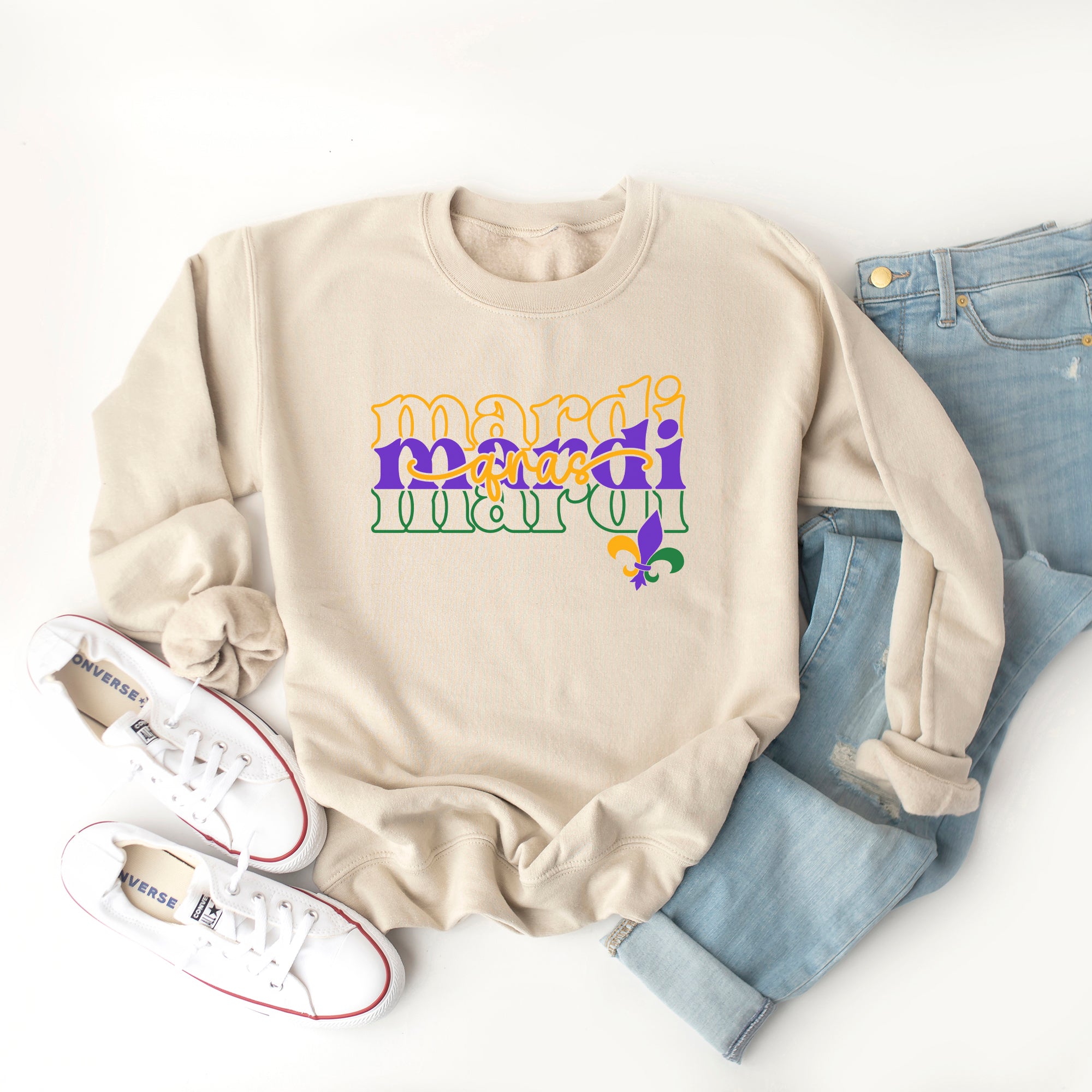 Mardi Stacked Cursive | Sweatshirt