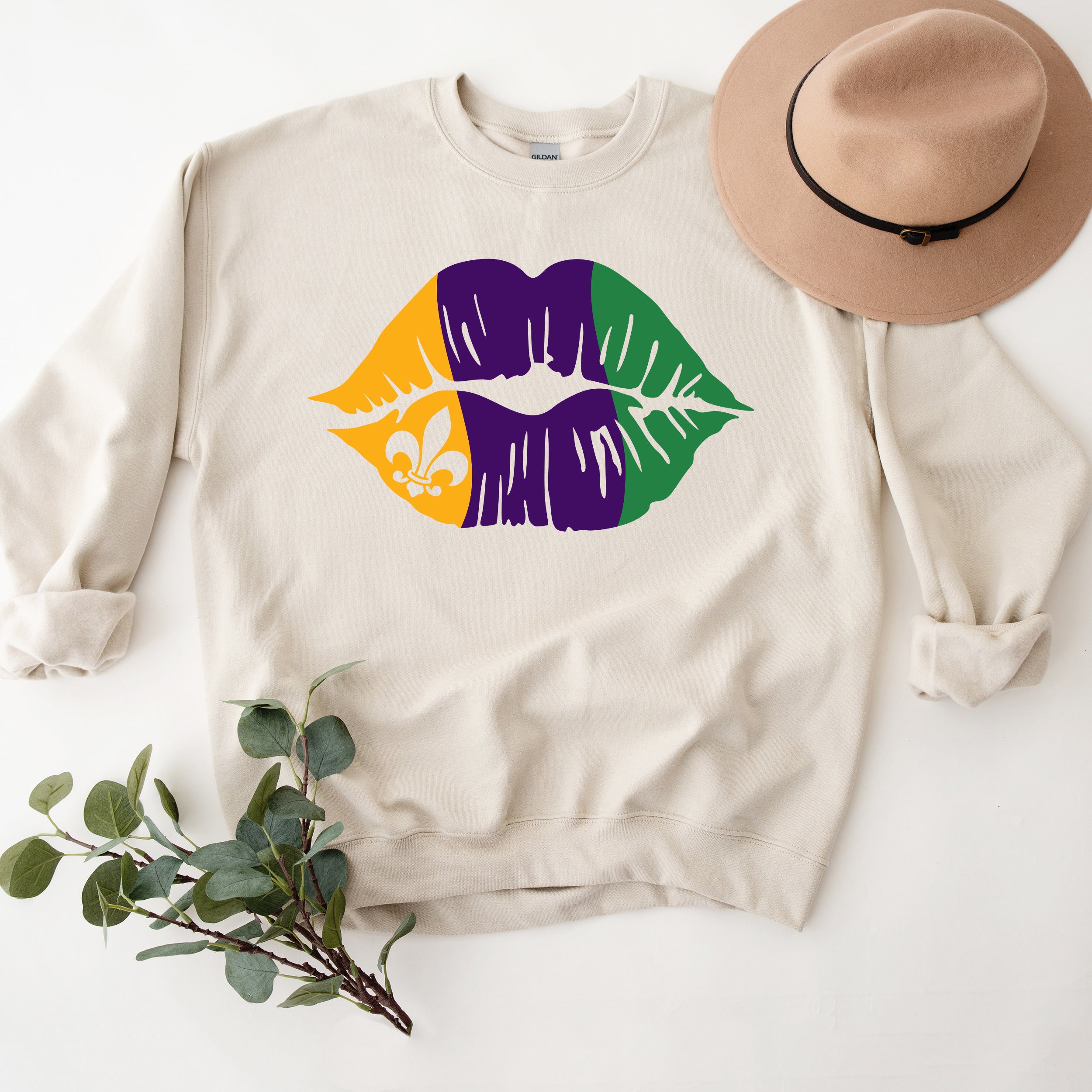 Mardi Gras Lips | Sweatshirt