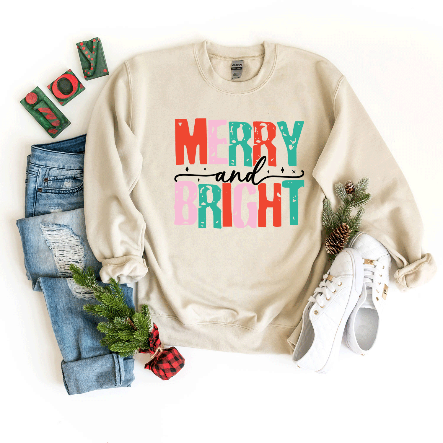 Merry and Bright Colorful | Sweatshirt