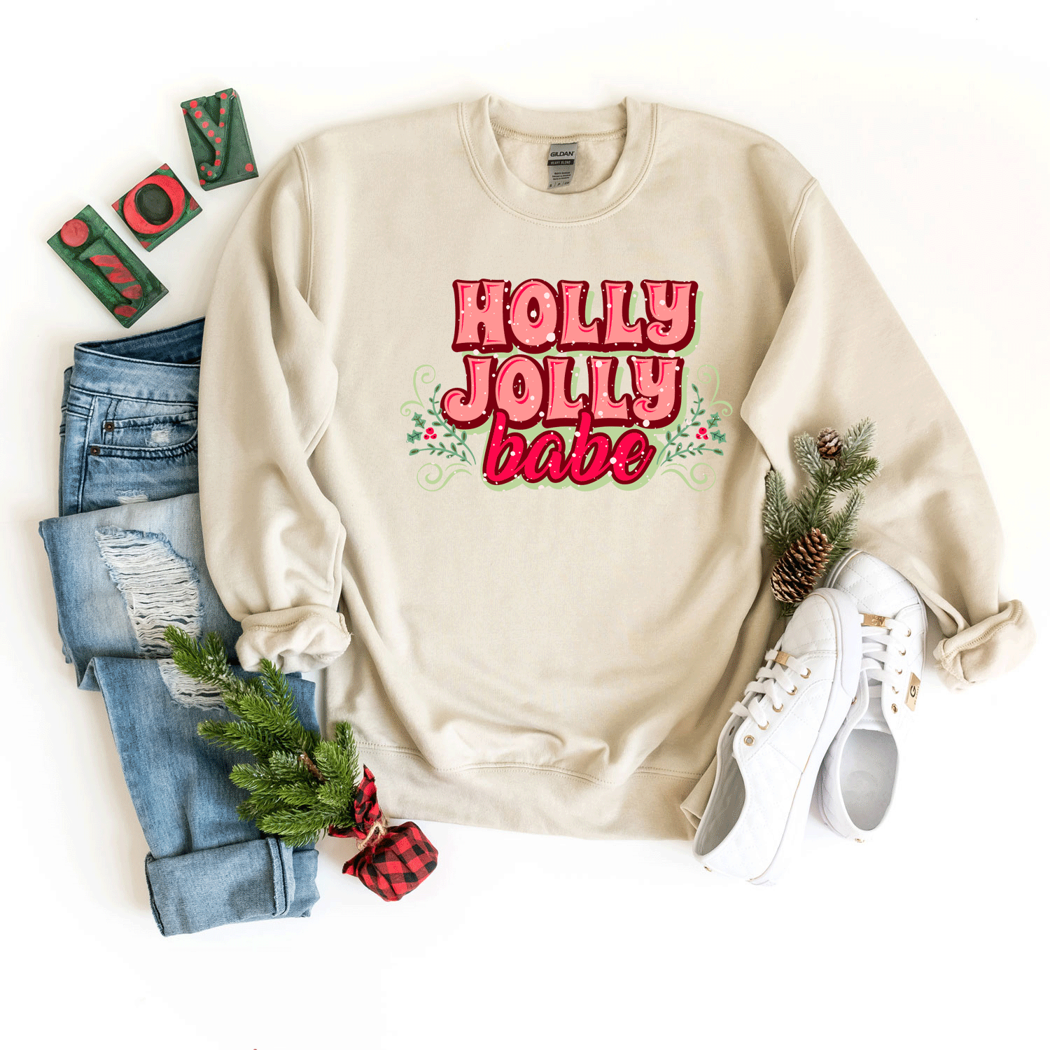 Holly Jolly Babe Stacked | Sweatshirt