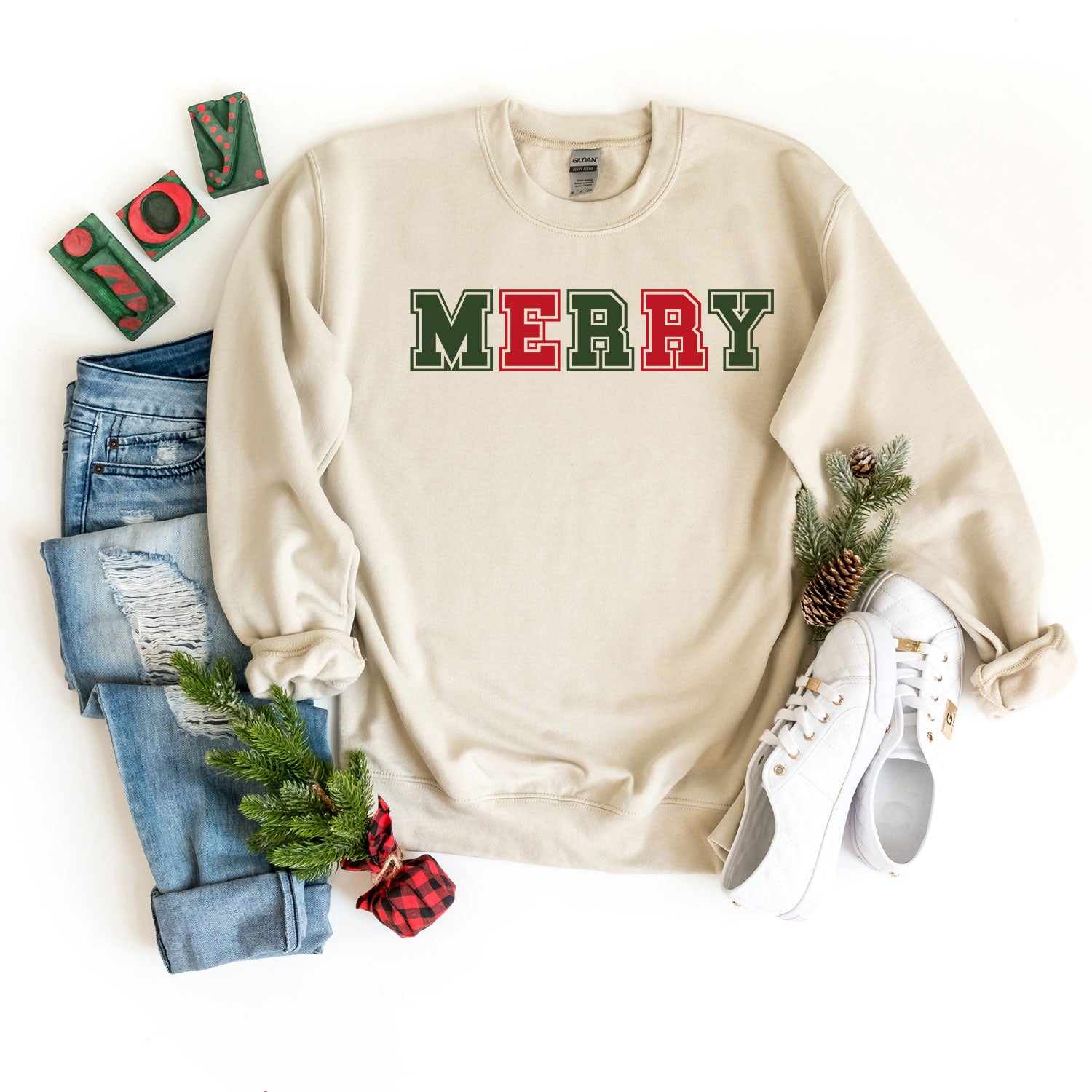 Merry Red and Green Bold |Sweatshirt