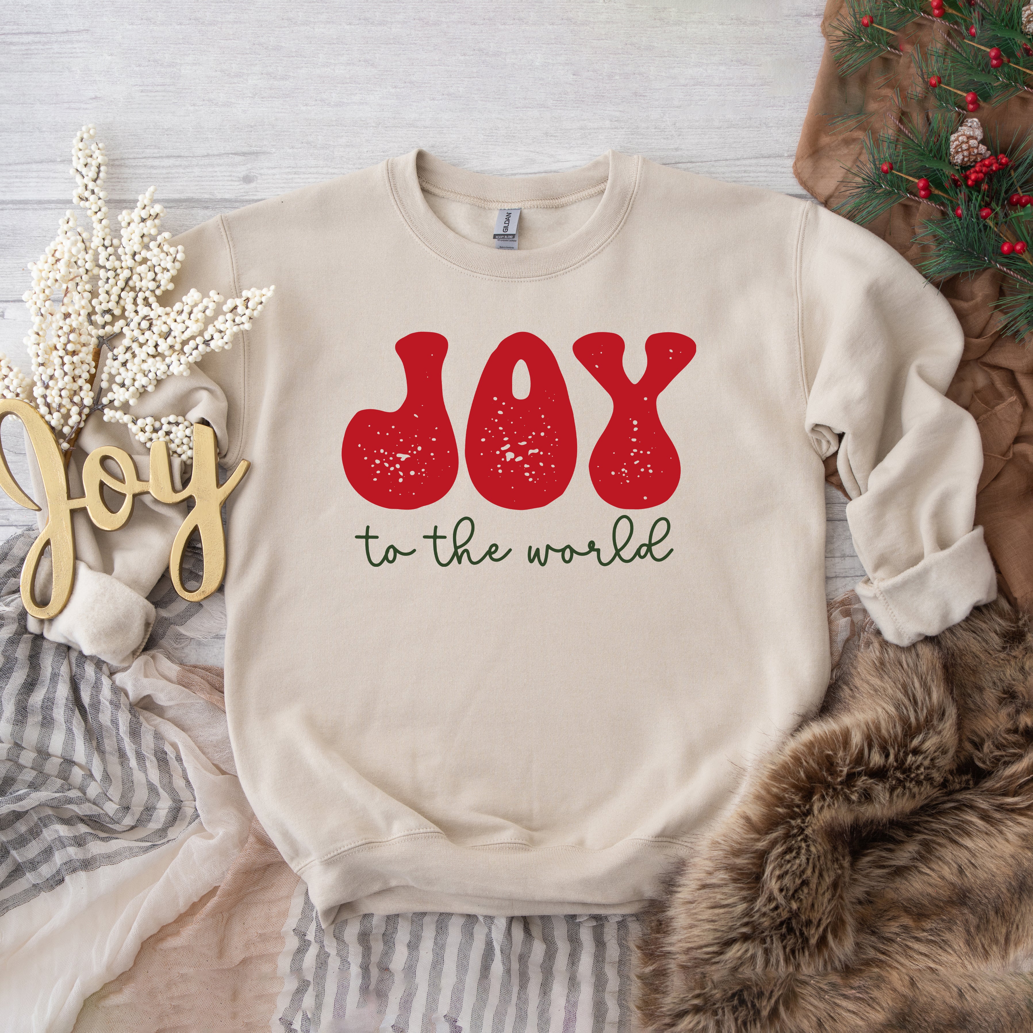 Joy To The World Cursive |Sweatshirt