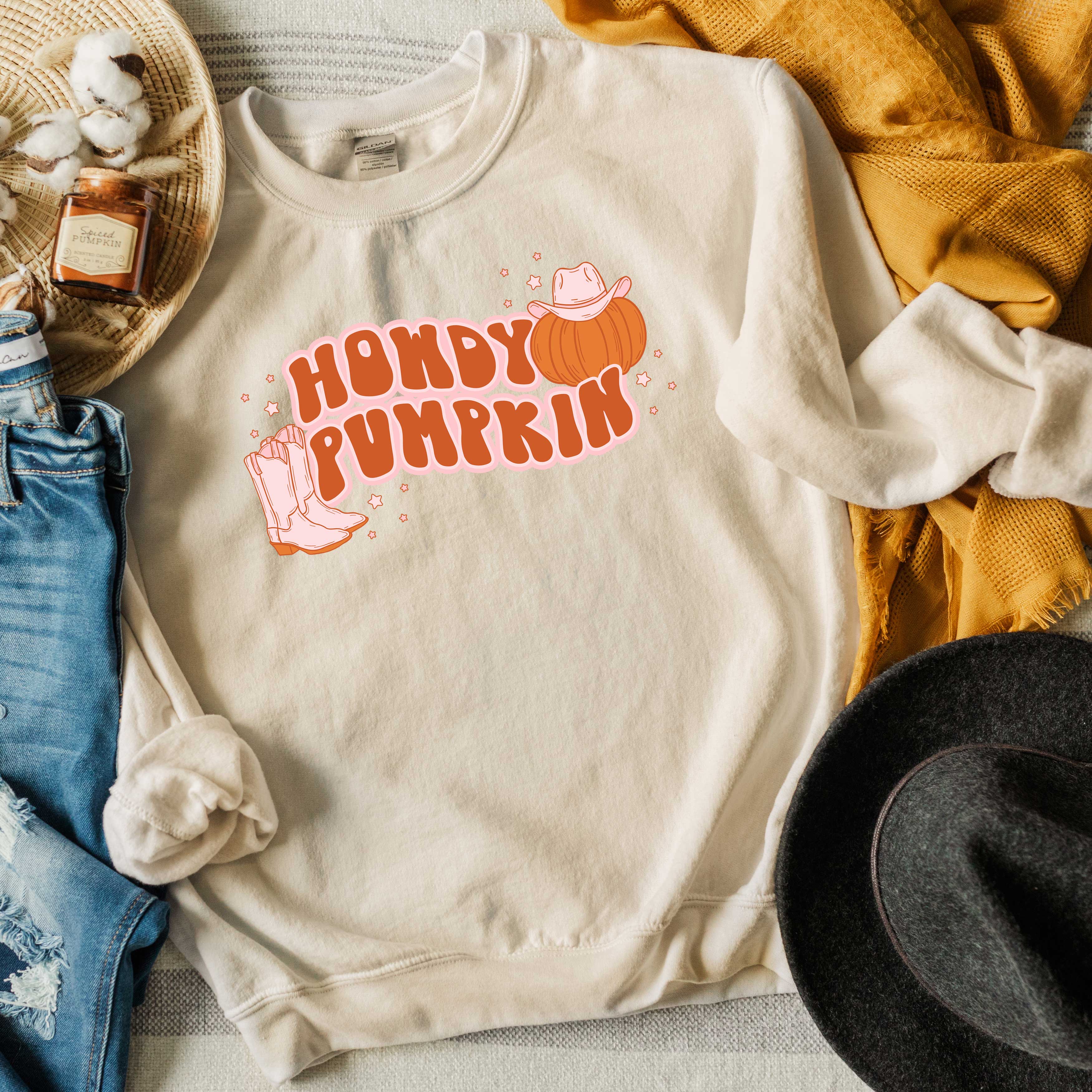 Howdy Pumpkin Boots | Sweatshirt