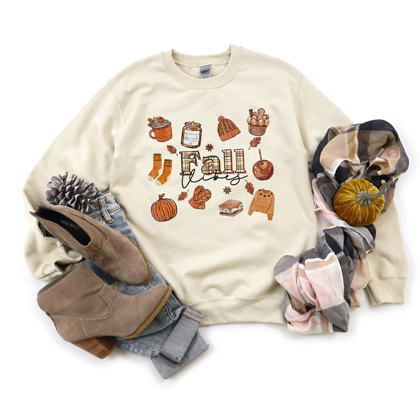 Plaid Fall Vibes Collage | Sweatshirt