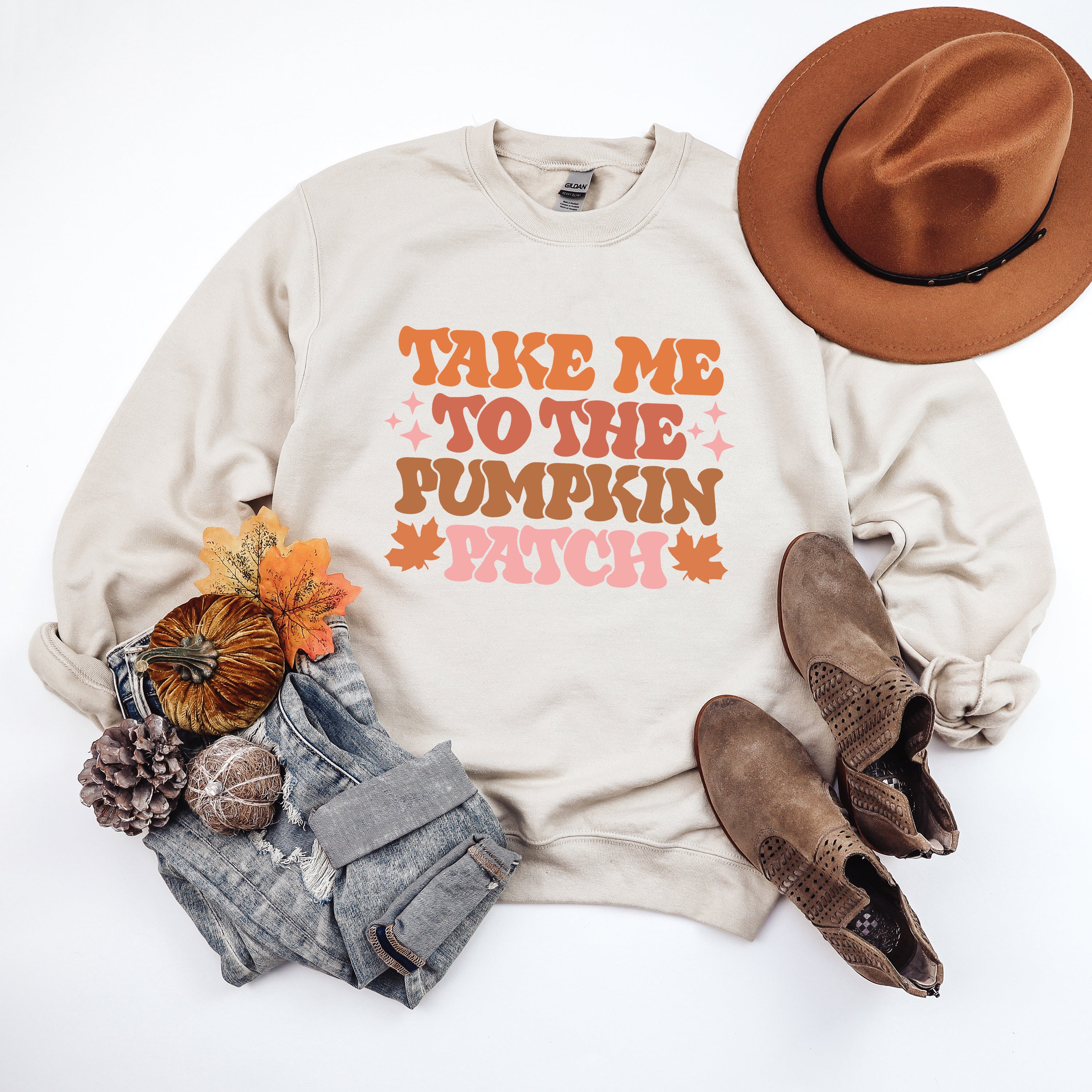 Retro Take Me To The Pumpkin Patch | Sweatshirt
