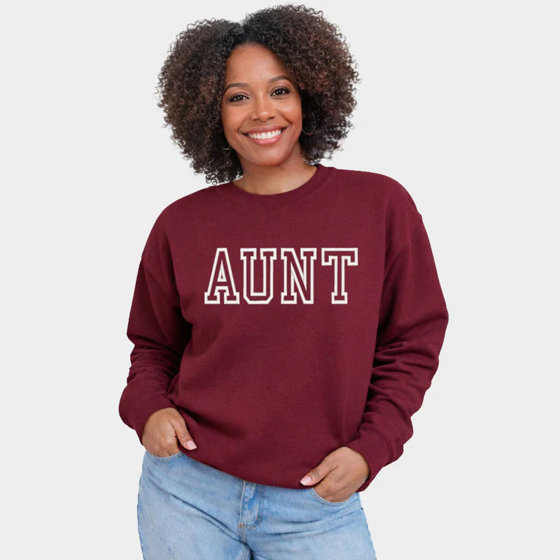 Embroidered Aunt Outline - Women's Graphic Sweatshirt