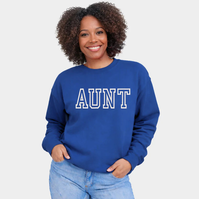 Embroidered Aunt Outline - Women's Graphic Sweatshirt
