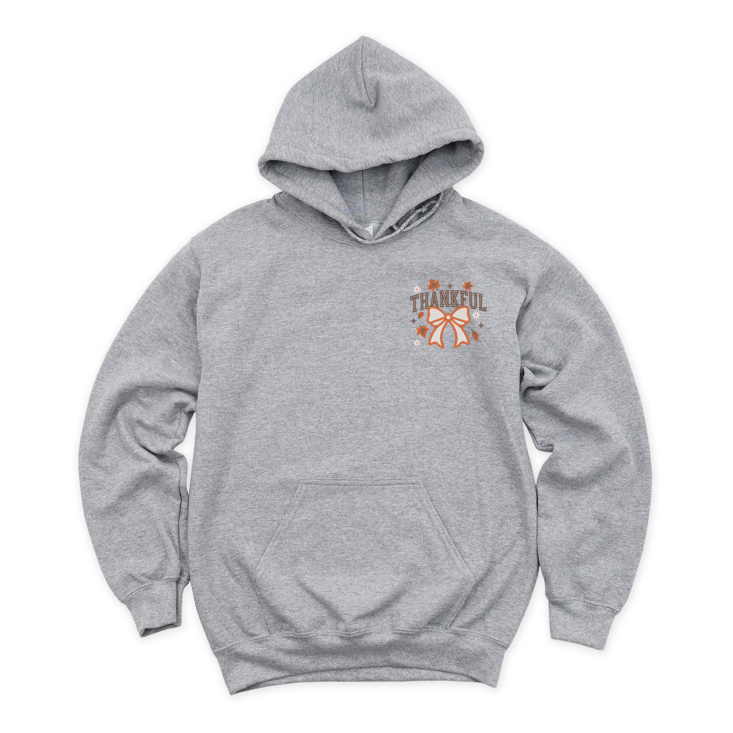 Embroidered Coquette Thankful - Women's Graphic Hoodie