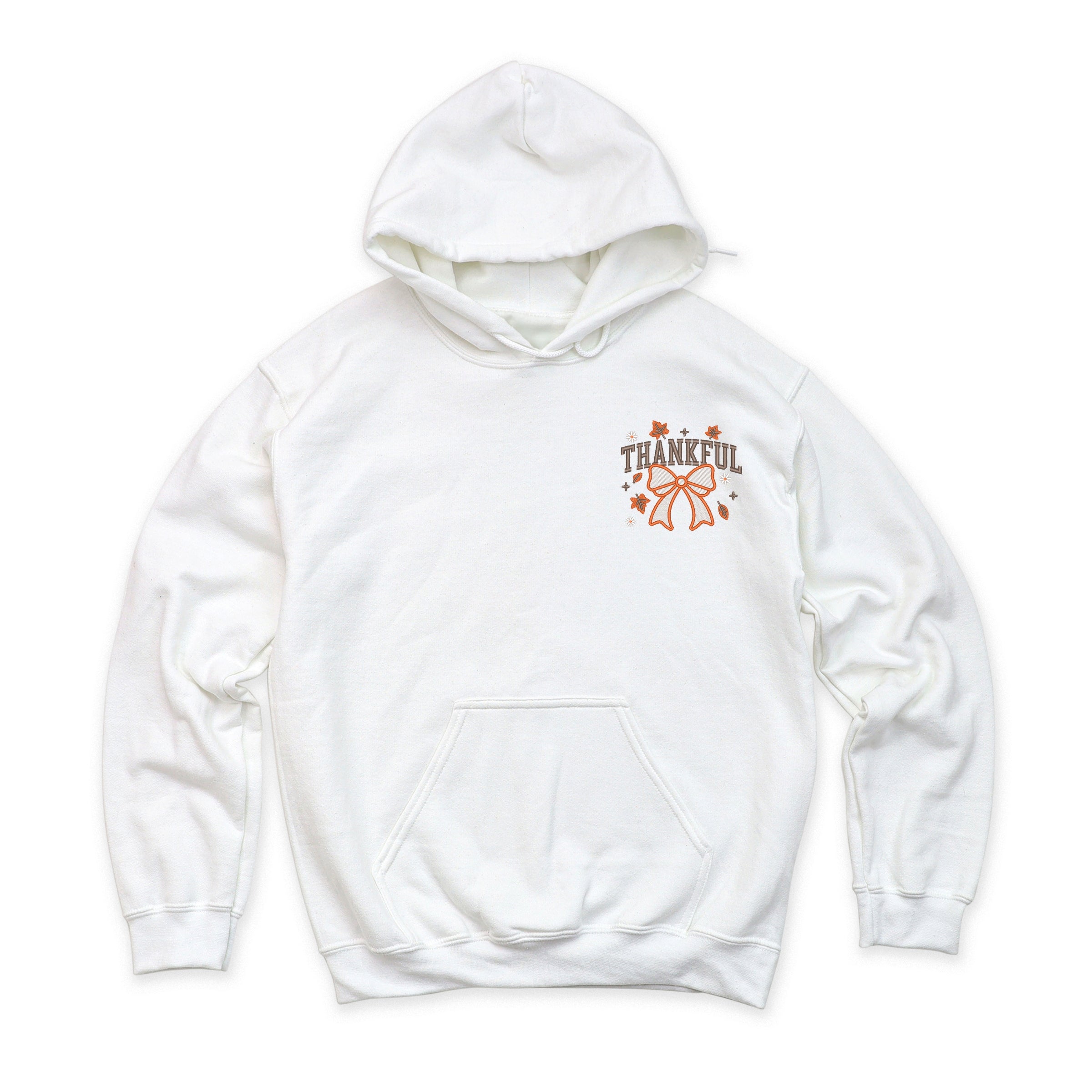 Embroidered Coquette Thankful - Women's Graphic Hoodie