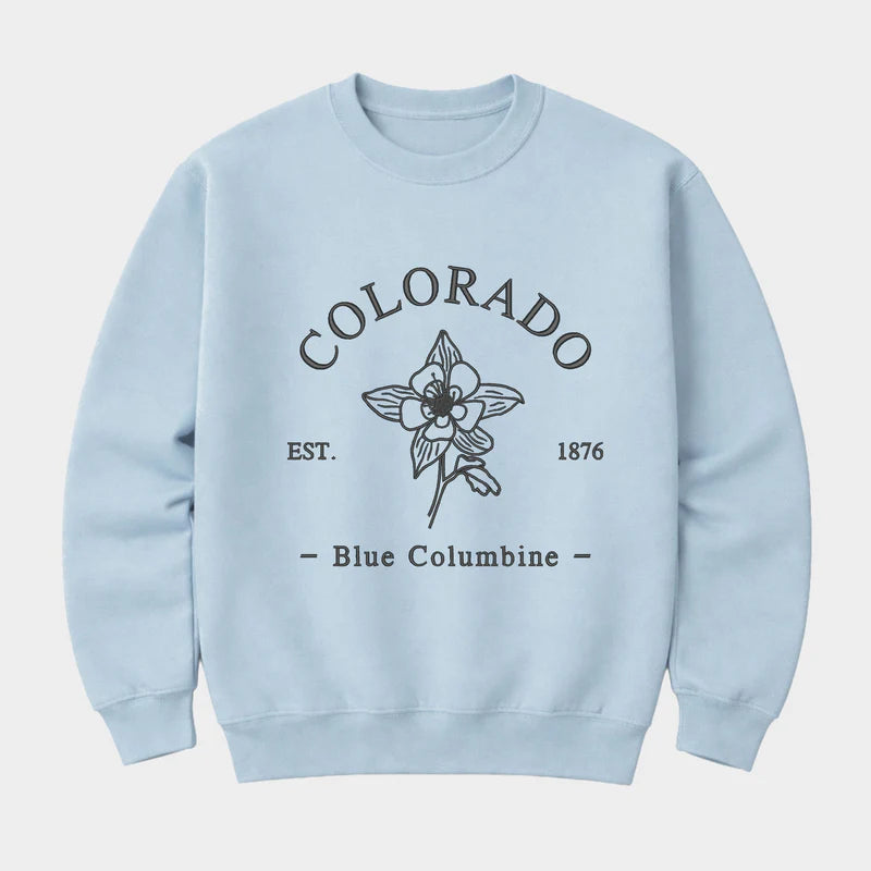 Embroidered Colorado Flower - Women's Graphic Sweatshirt