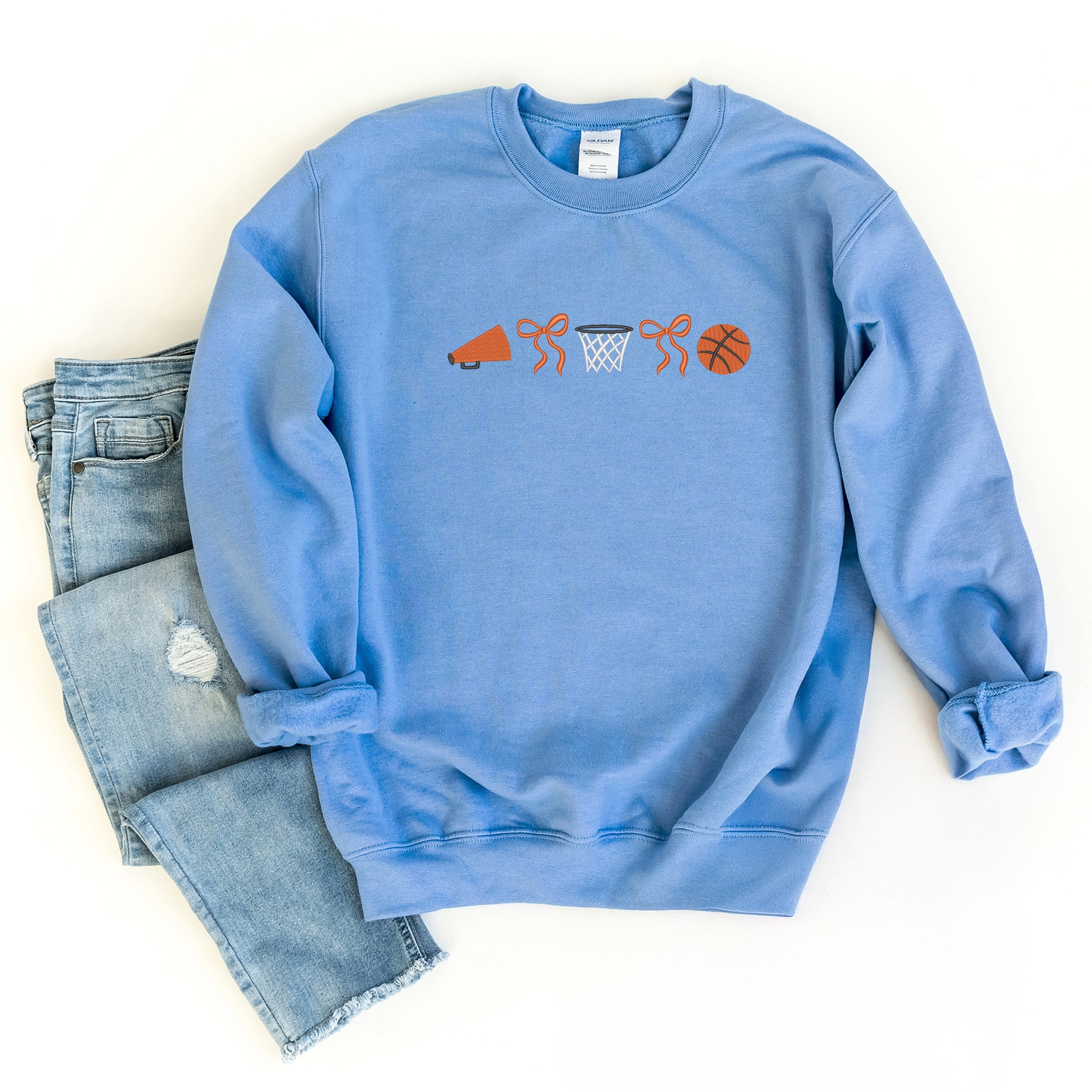 Embroidered Basketball Icons - Women's Graphic Sweatshirt