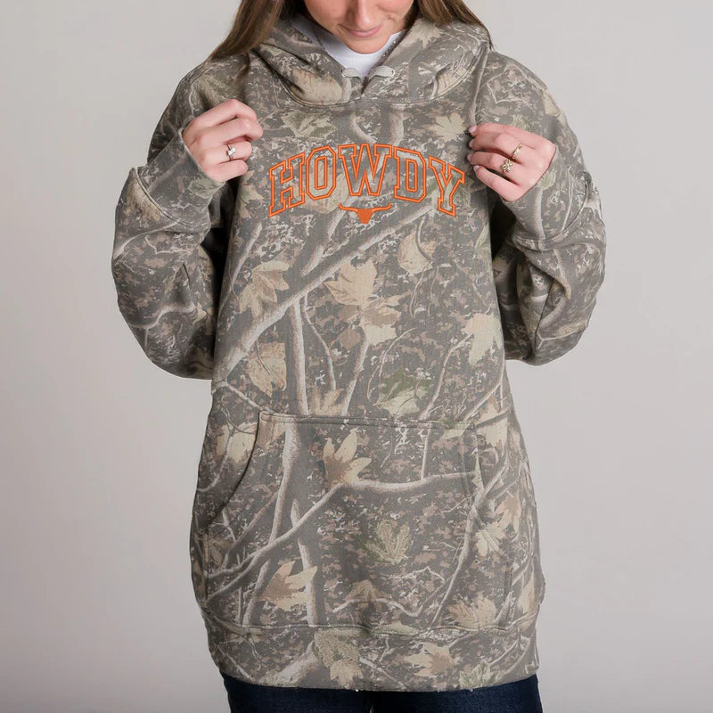 Embroidered Howdy Bull Varsity - Camo Hoodie