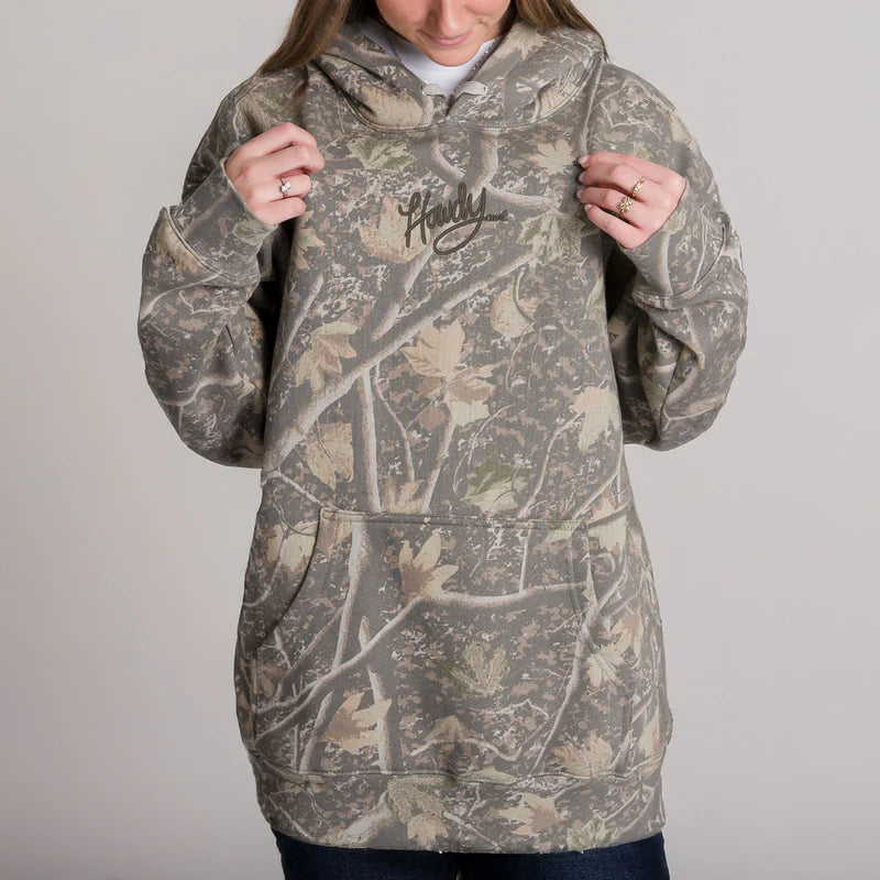 Embroidered Howdy Rope - Camo Hoodie