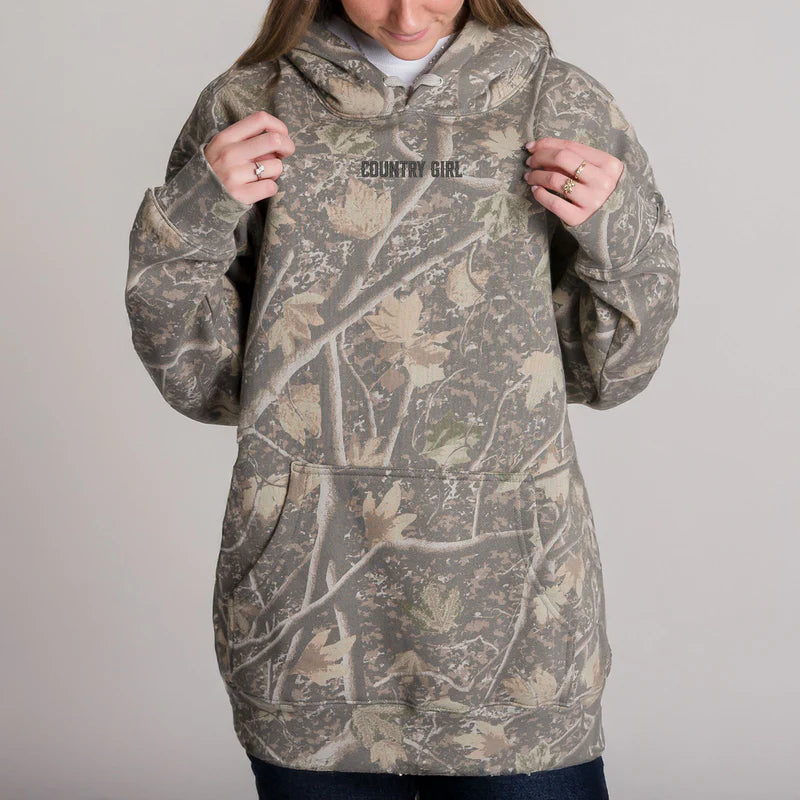 Embroidered Country Girl - Camo Hoodie