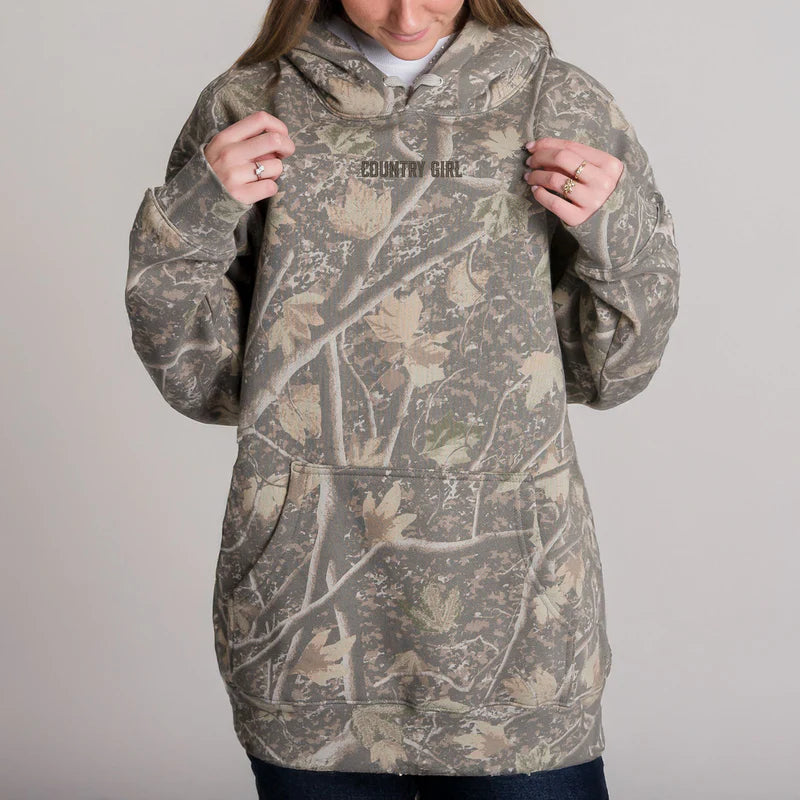 Embroidered Country Girl - Camo Hoodie