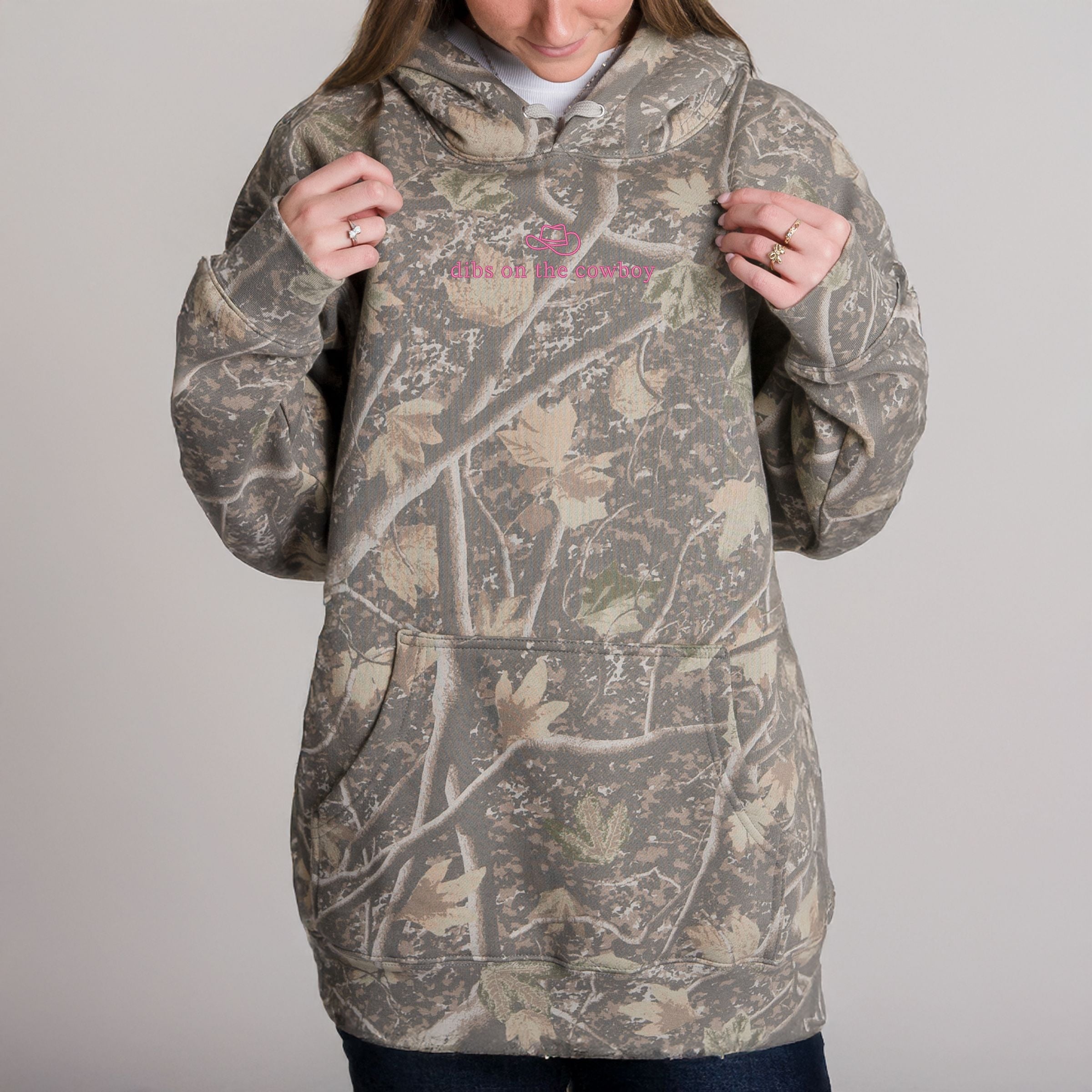 Embroidered Dibs On The Cowboy - Camo Hoodie