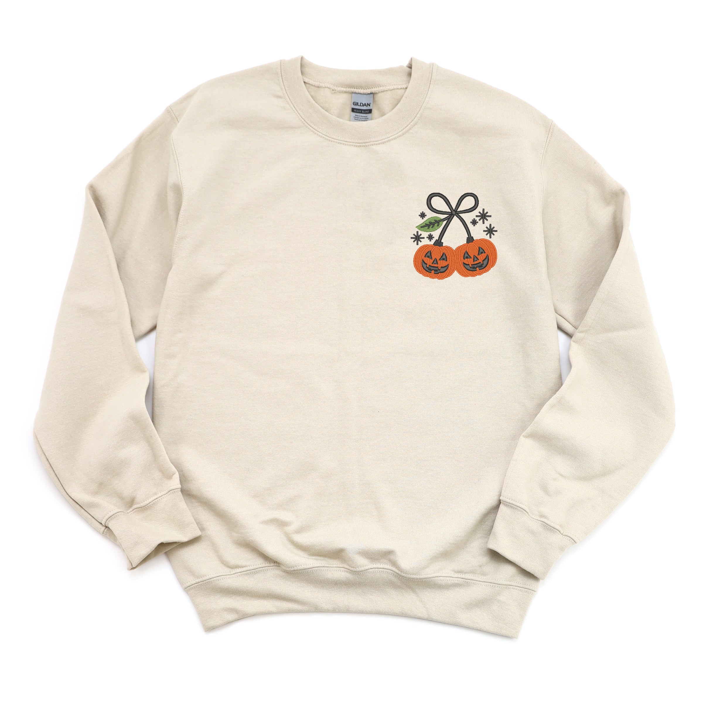 Embroidered Pumpkin Bow - Women's Sweatshirt