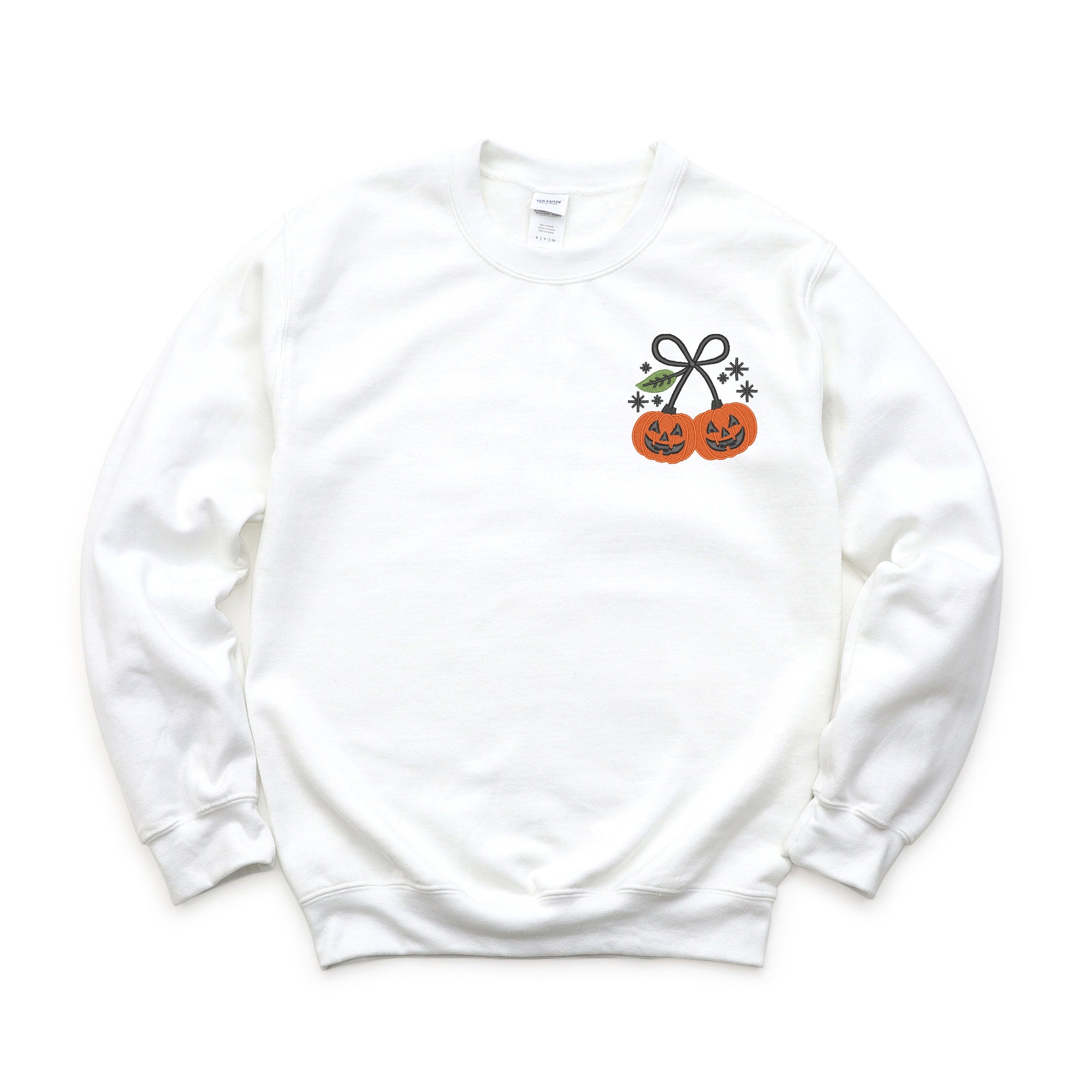 Embroidered Pumpkin Bow - Women's Sweatshirt