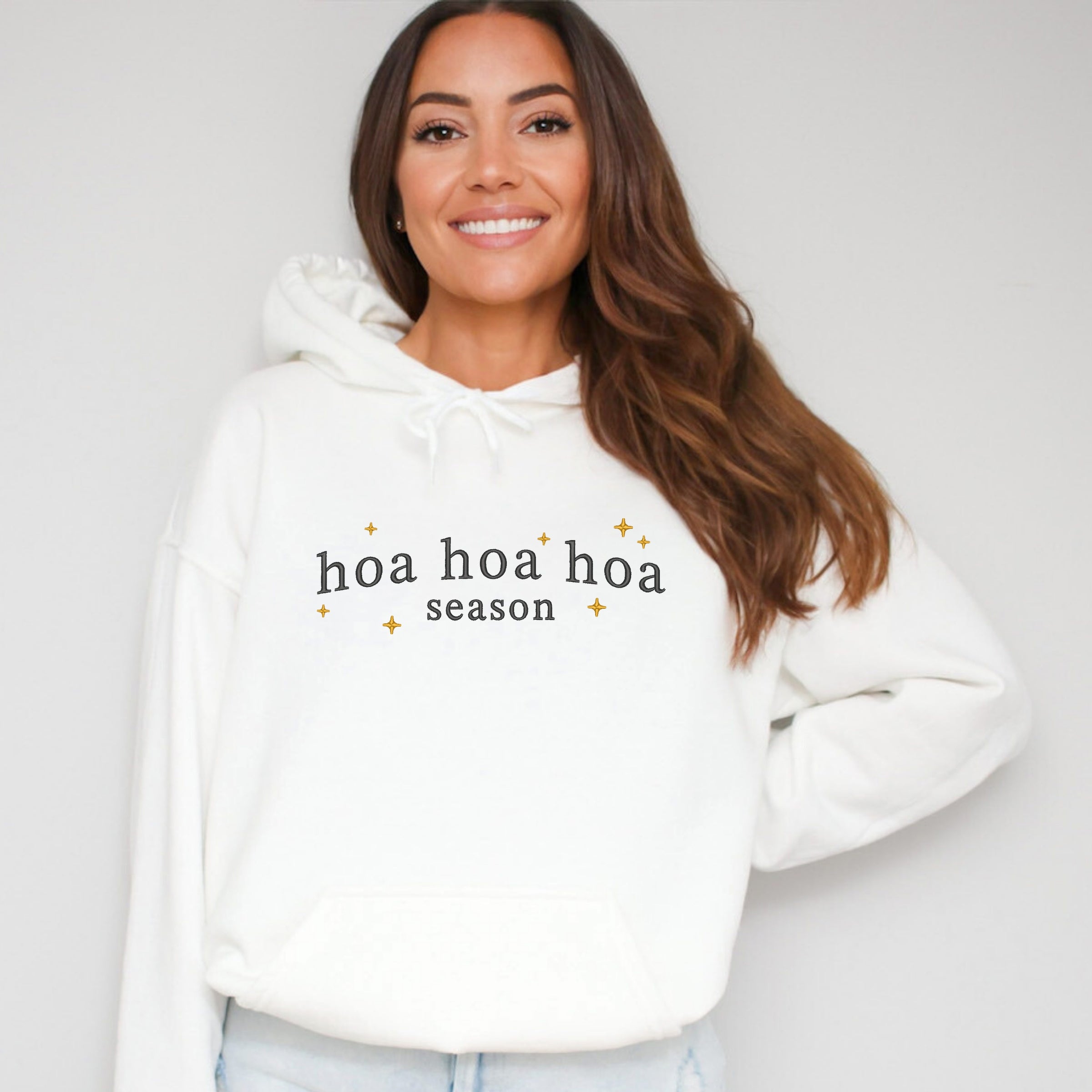Embroidered Hoa Hoa Hoa Season - Women's Graphic Hoodie