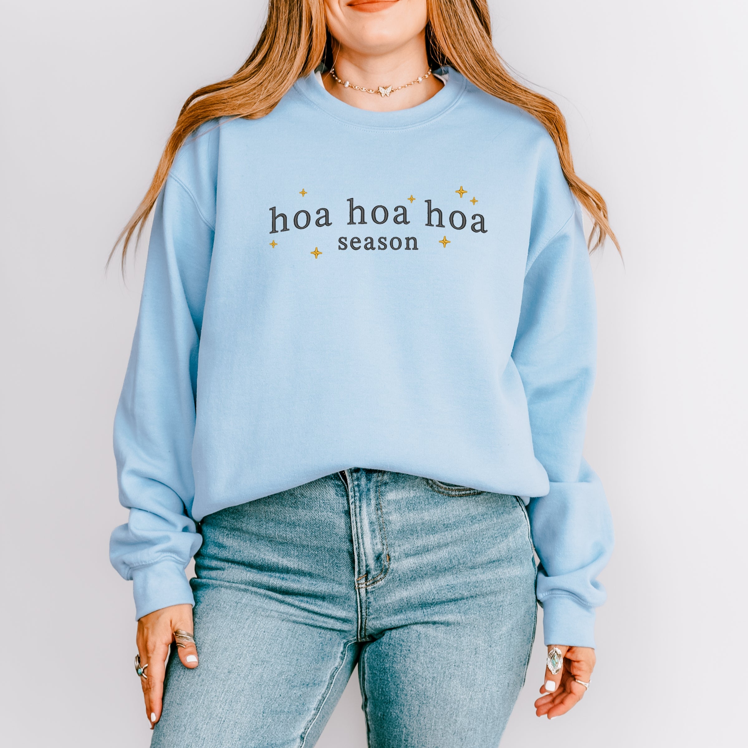 Embroidered Hoa Hoa Hoa Season - Women's Graphic Sweatshirt