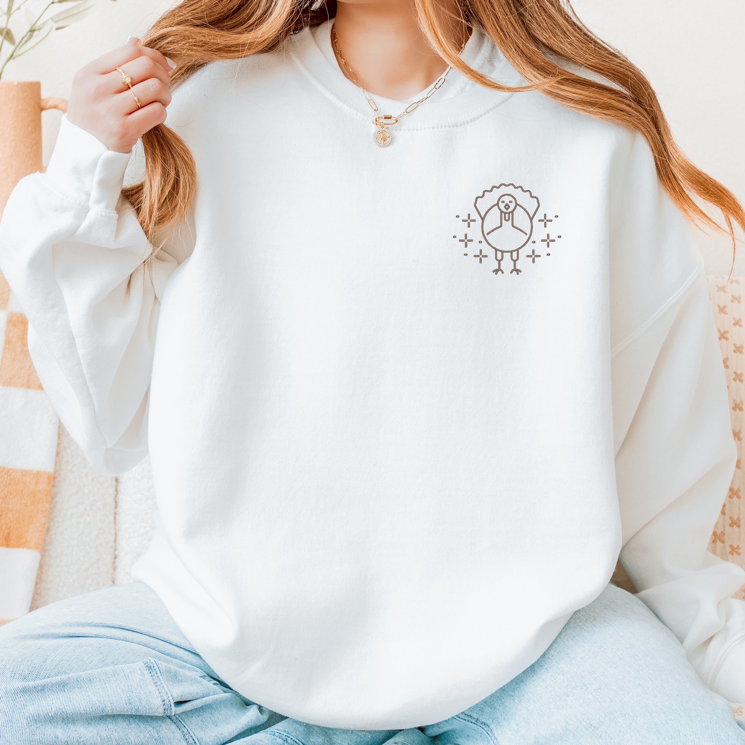 Embroidered Turkey Sparkles - Women's Sweatshirt