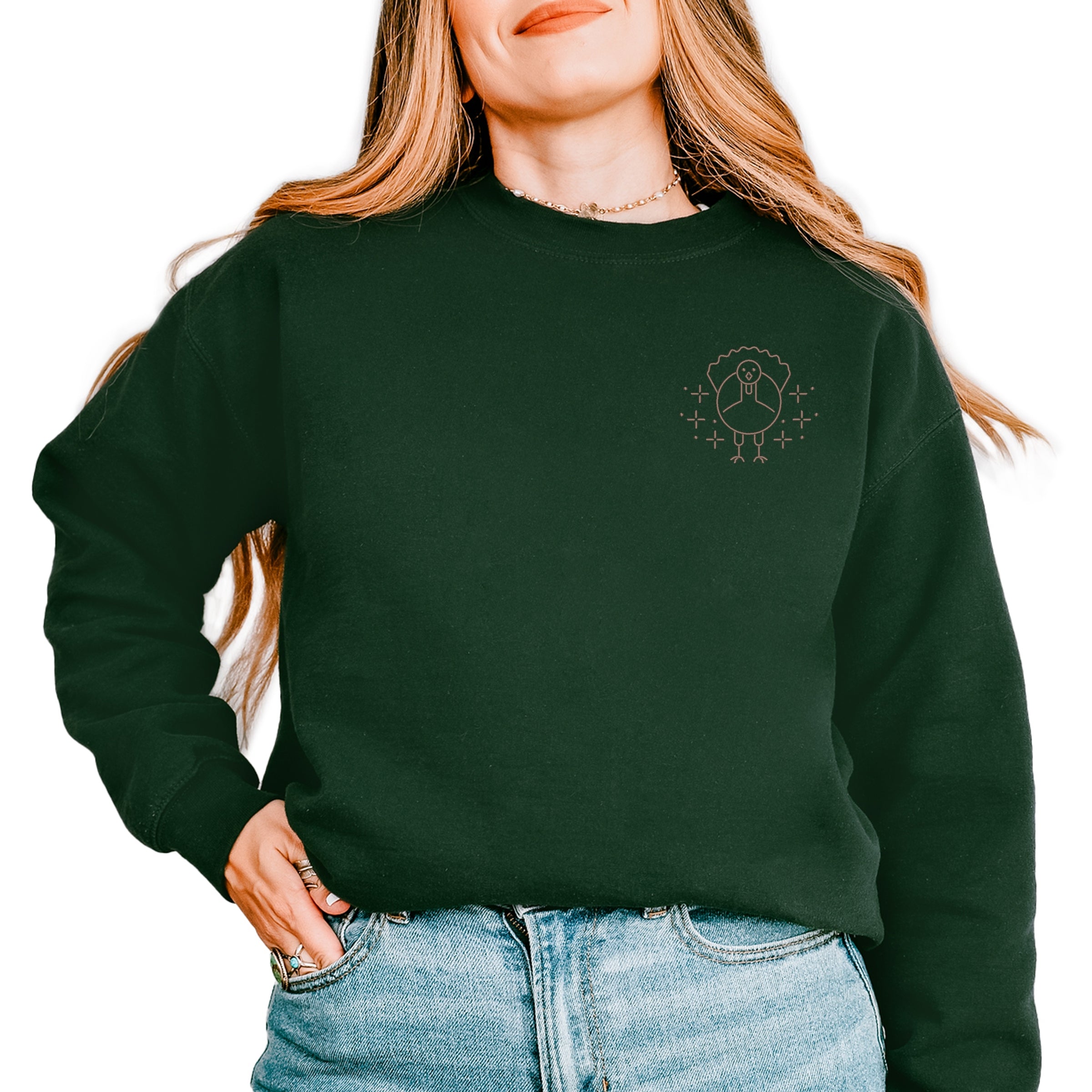 Embroidered Turkey Sparkles - Women's Sweatshirt