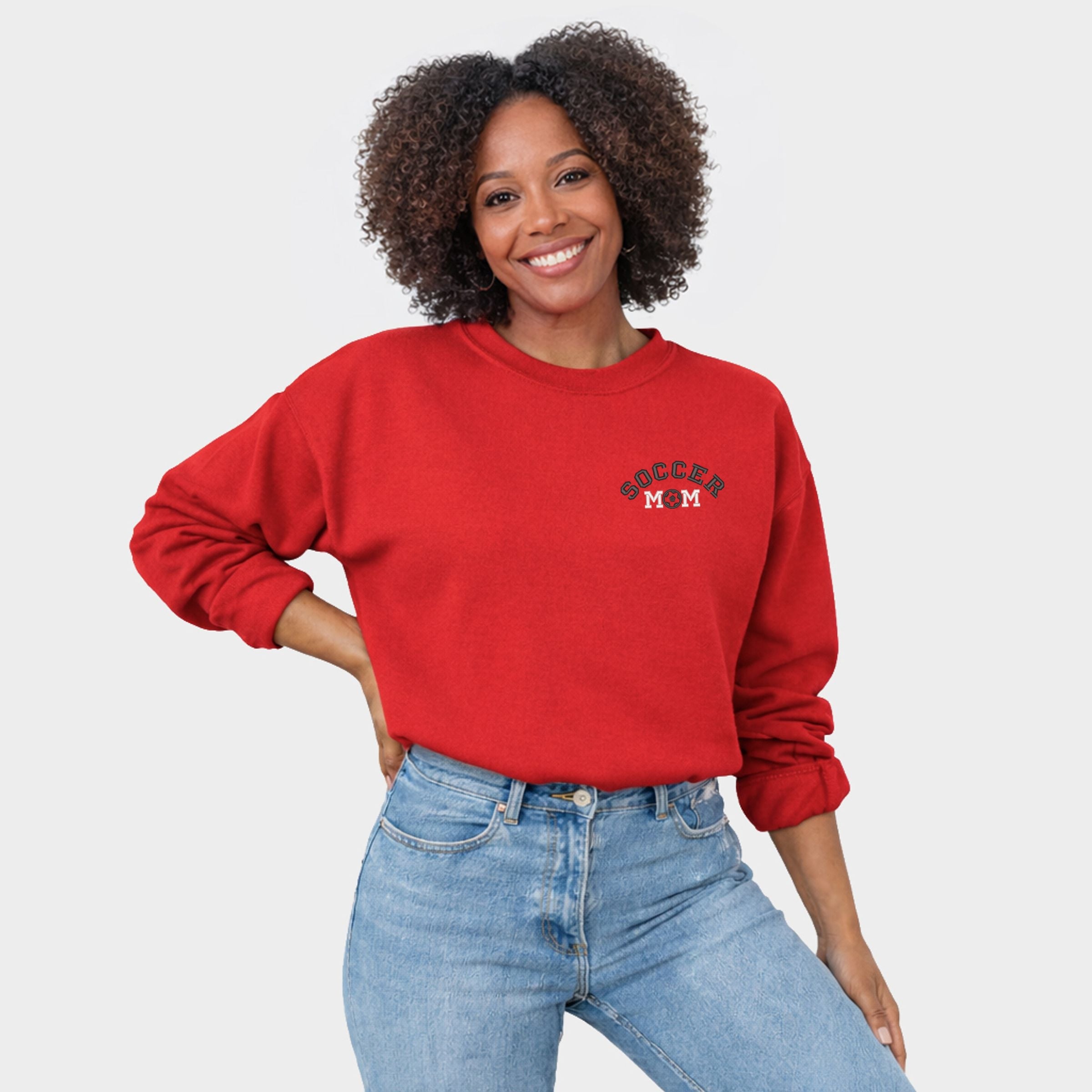 Embroidered Soccer Mom - Women's Graphic Sweatshirt