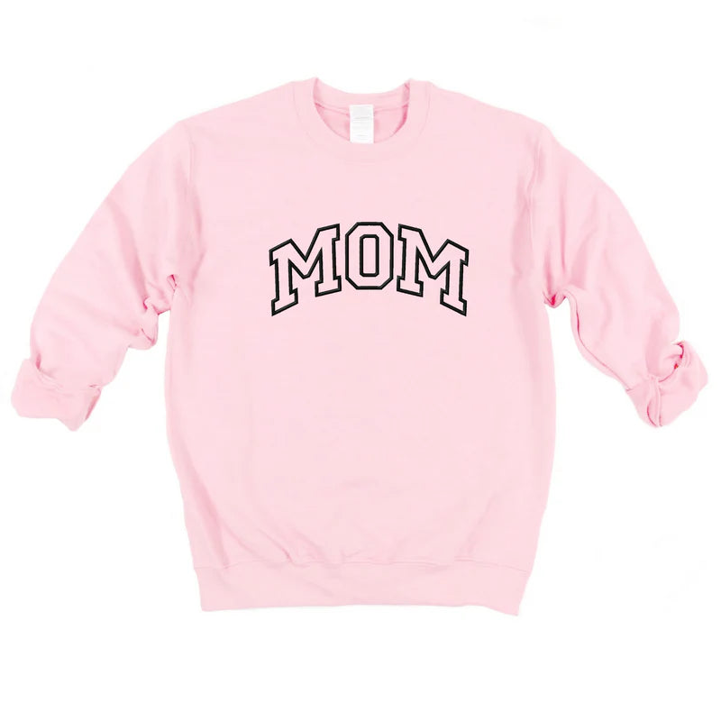 Embroidered Mom Varsity Outline - Women's Graphic Sweatshirt